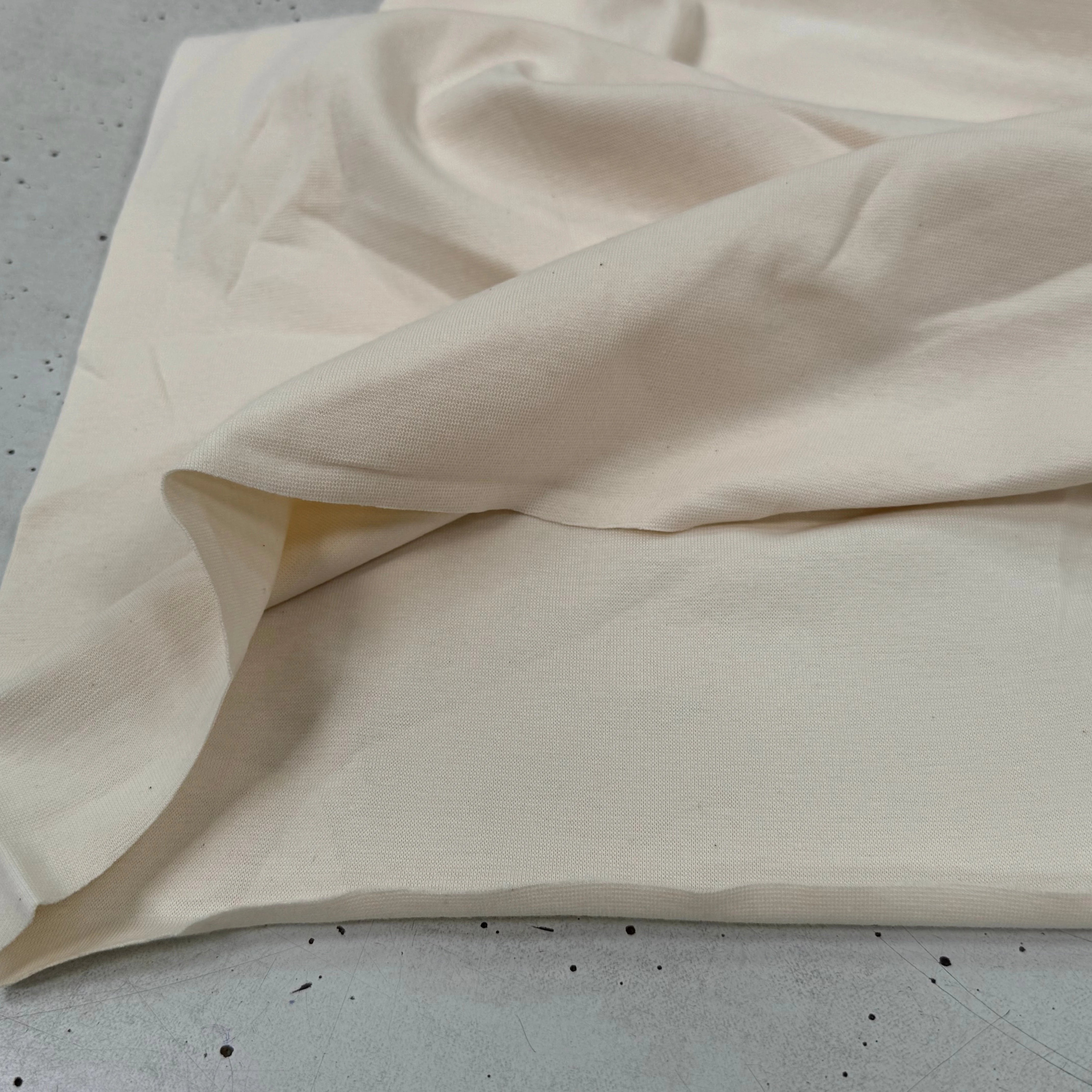 JERSEY COTON 2% ÉLASTHANNE TUBULAIRE 70CM CÔTE 1X1 ECRU - My Little Coupon