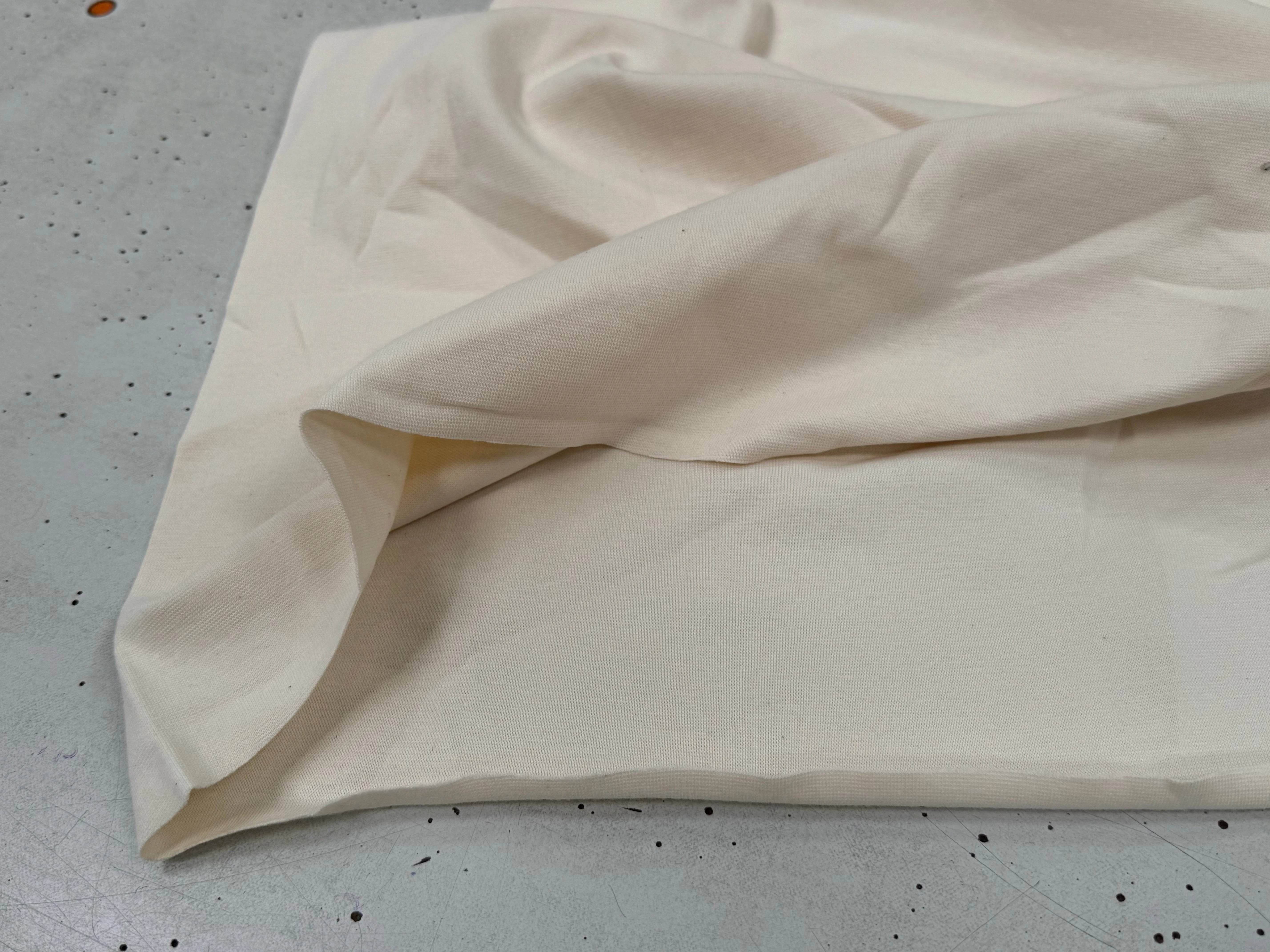 JERSEY COTON 2% ÉLASTHANNE TUBULAIRE 70CM CÔTE 1X1 ECRU - My Little Coupon