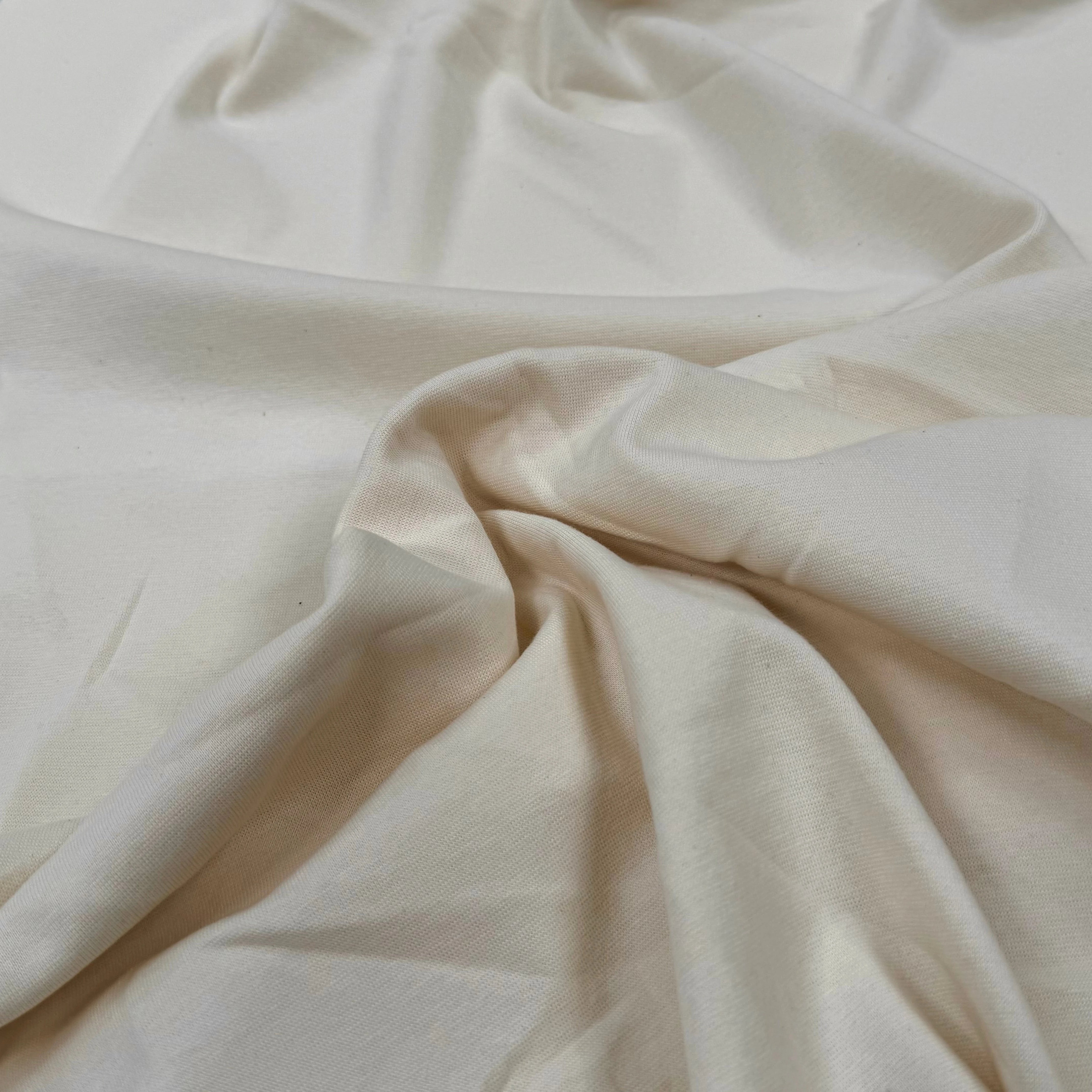 JERSEY COTON 2% ÉLASTHANNE TUBULAIRE 70CM CÔTE 1X1 ECRU - My Little Coupon