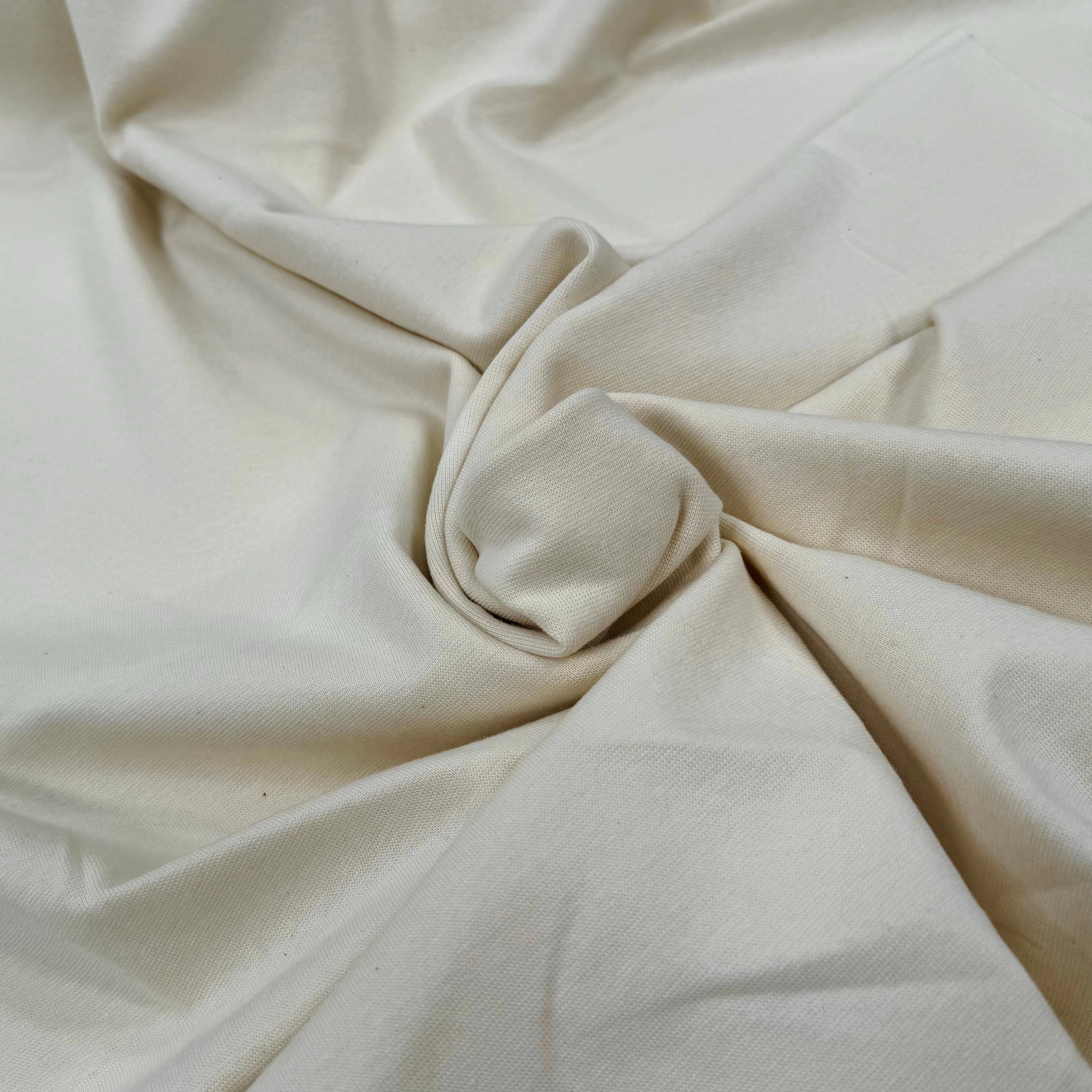 JERSEY COTON 2% ÉLASTHANNE TUBULAIRE 70CM CÔTE 1X1 ECRU - My Little Coupon