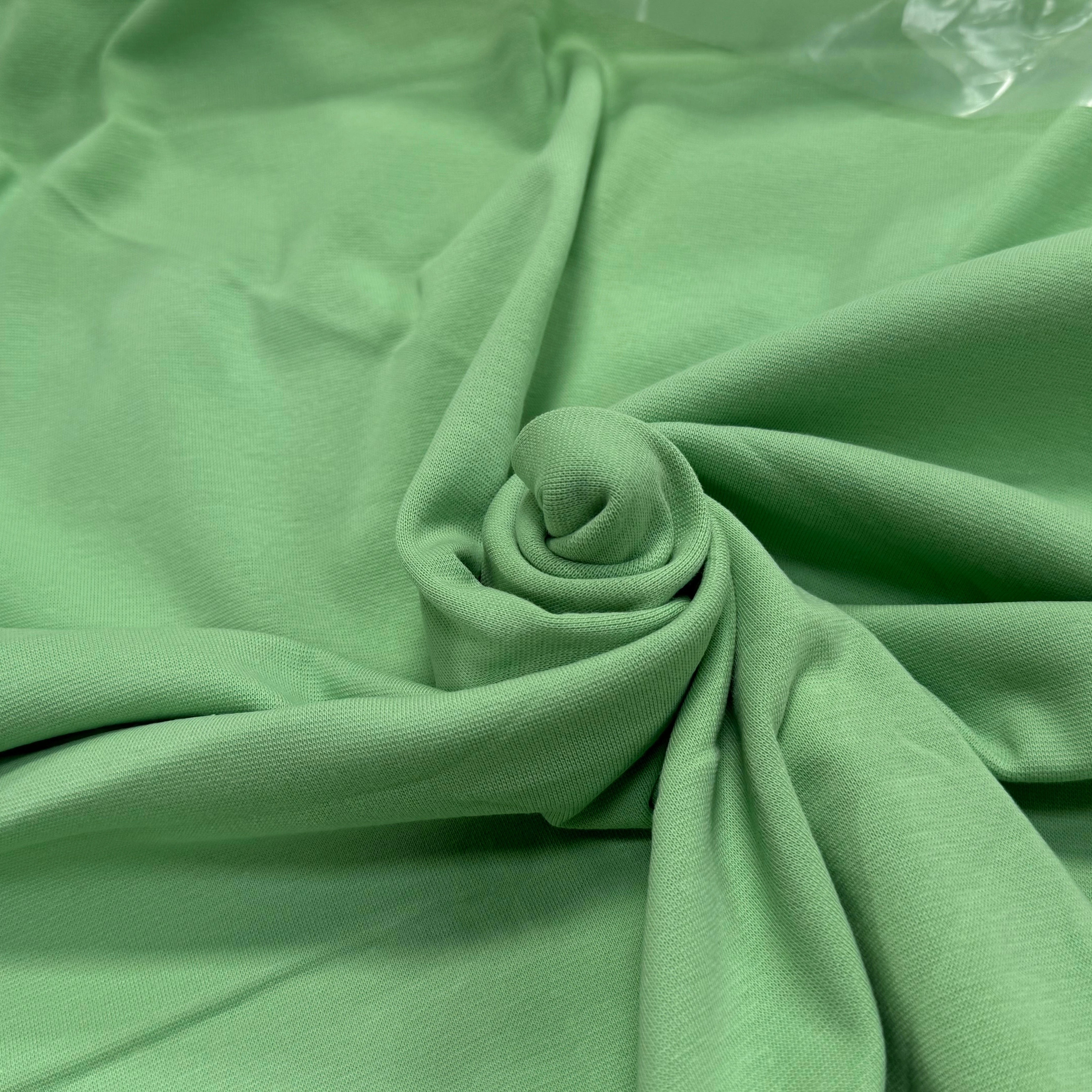JERSEY COTON 2% ÉLASTHANNE TUBULAIRE 70CM CÔTE 1X1 GREENGAGE - My Little Coupon