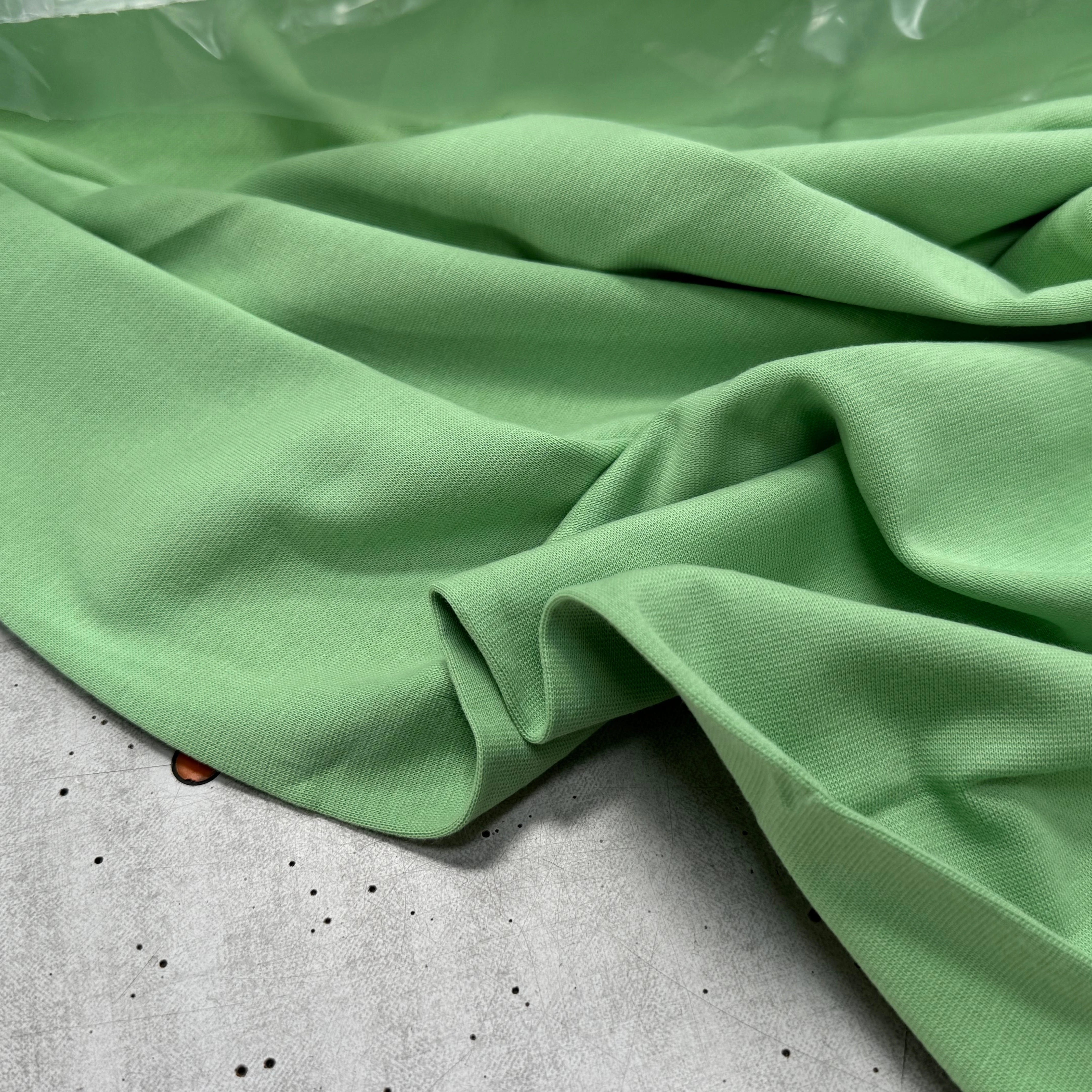 JERSEY COTON 2% ÉLASTHANNE TUBULAIRE 70CM CÔTE 1X1 GREENGAGE - My Little Coupon