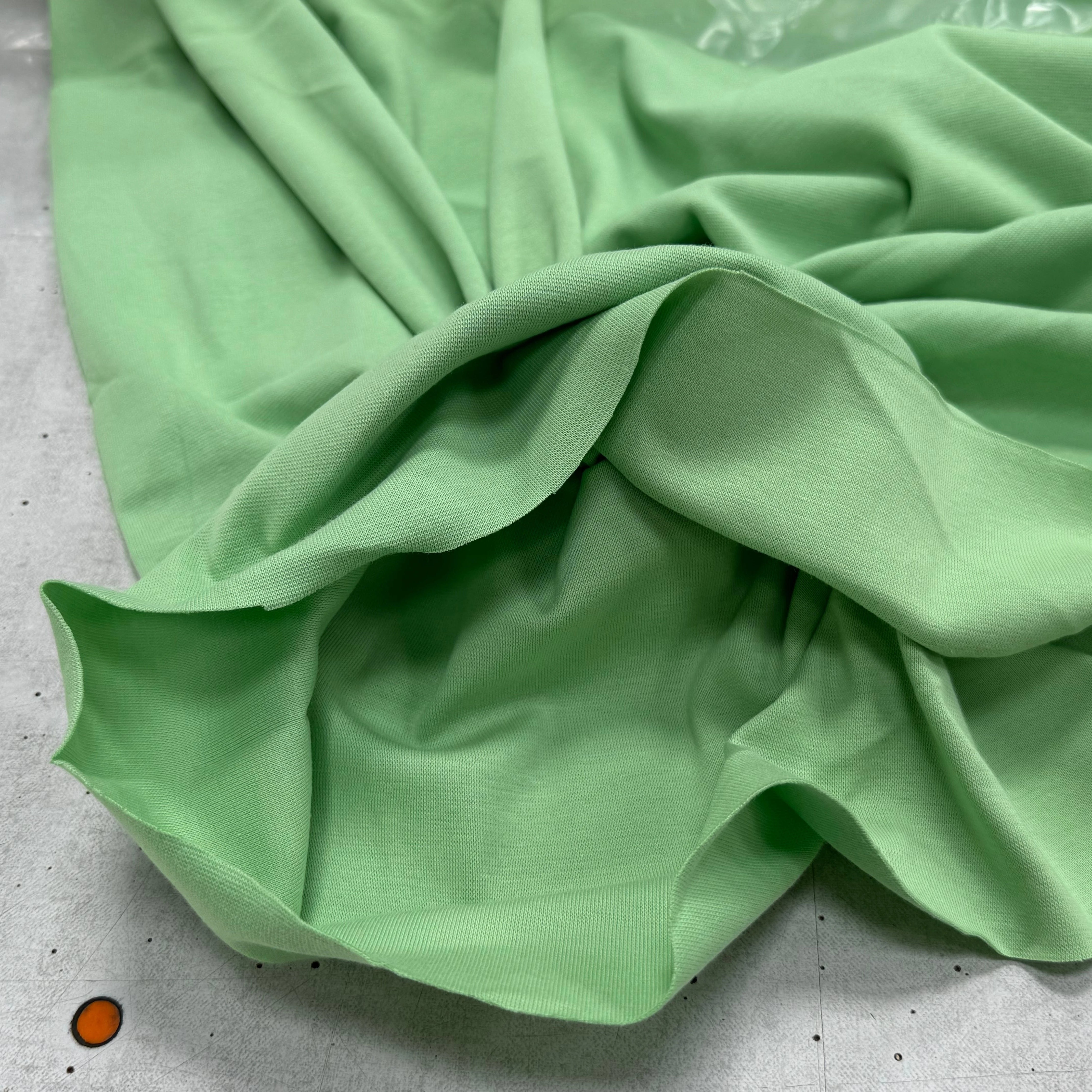 JERSEY COTON 2% ÉLASTHANNE TUBULAIRE 70CM CÔTE 1X1 GREENGAGE - My Little Coupon