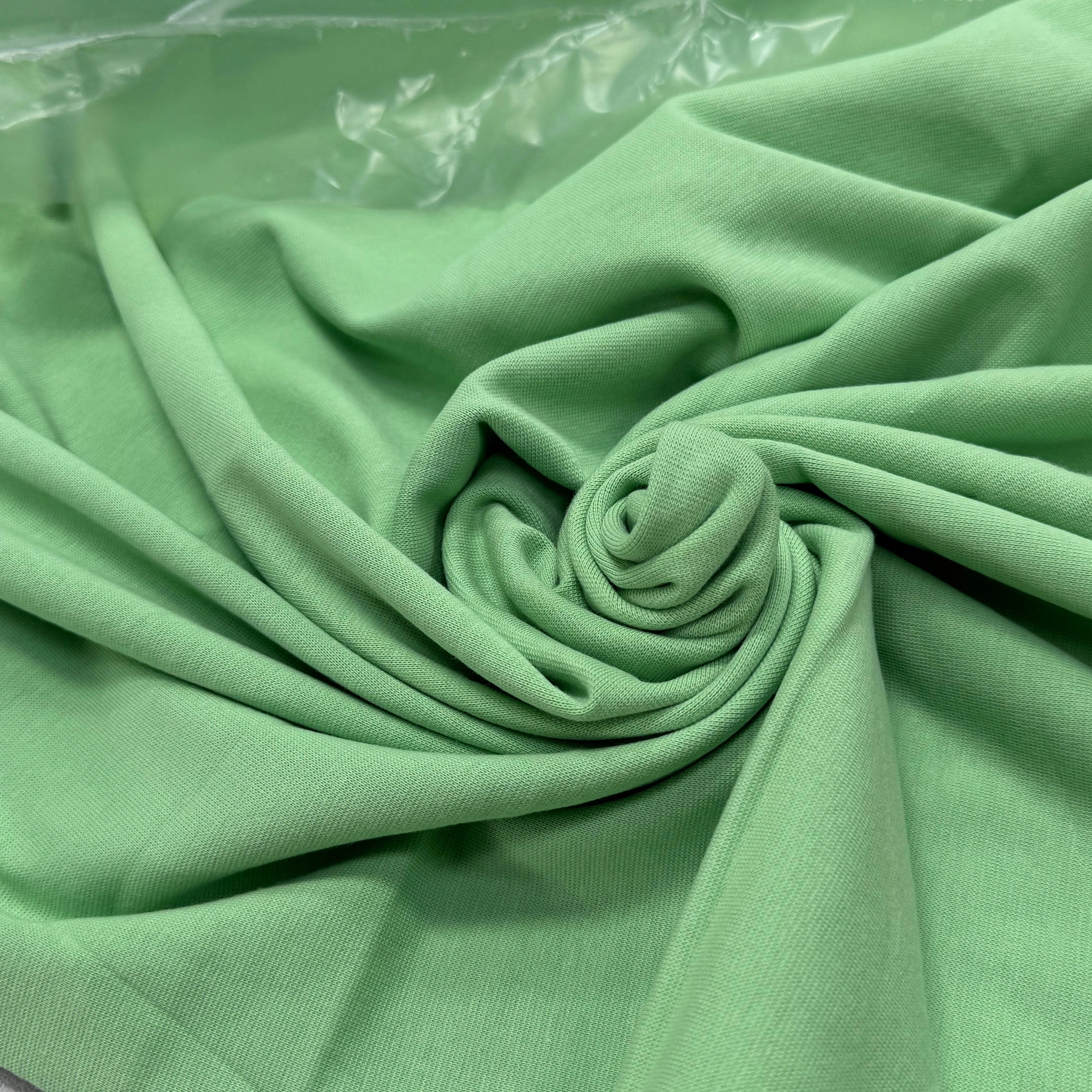 JERSEY COTON 2% ÉLASTHANNE TUBULAIRE 70CM CÔTE 1X1 GREENGAGE - My Little Coupon
