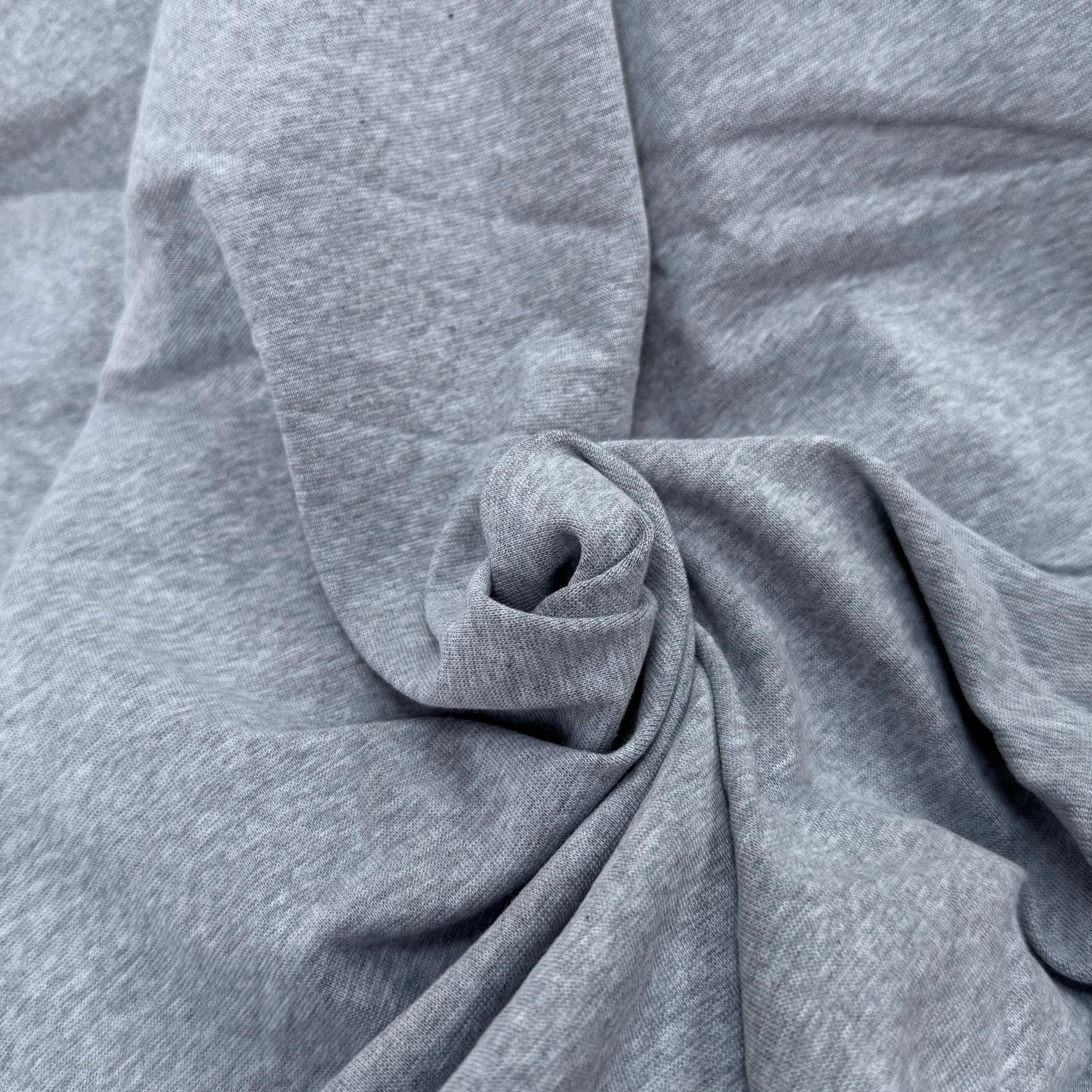 JERSEY COTON 2% ÉLASTHANNE TUBULAIRE 70CM CÔTE 1X1 GRIS CHINÉ CLAIR - My Little Coupon