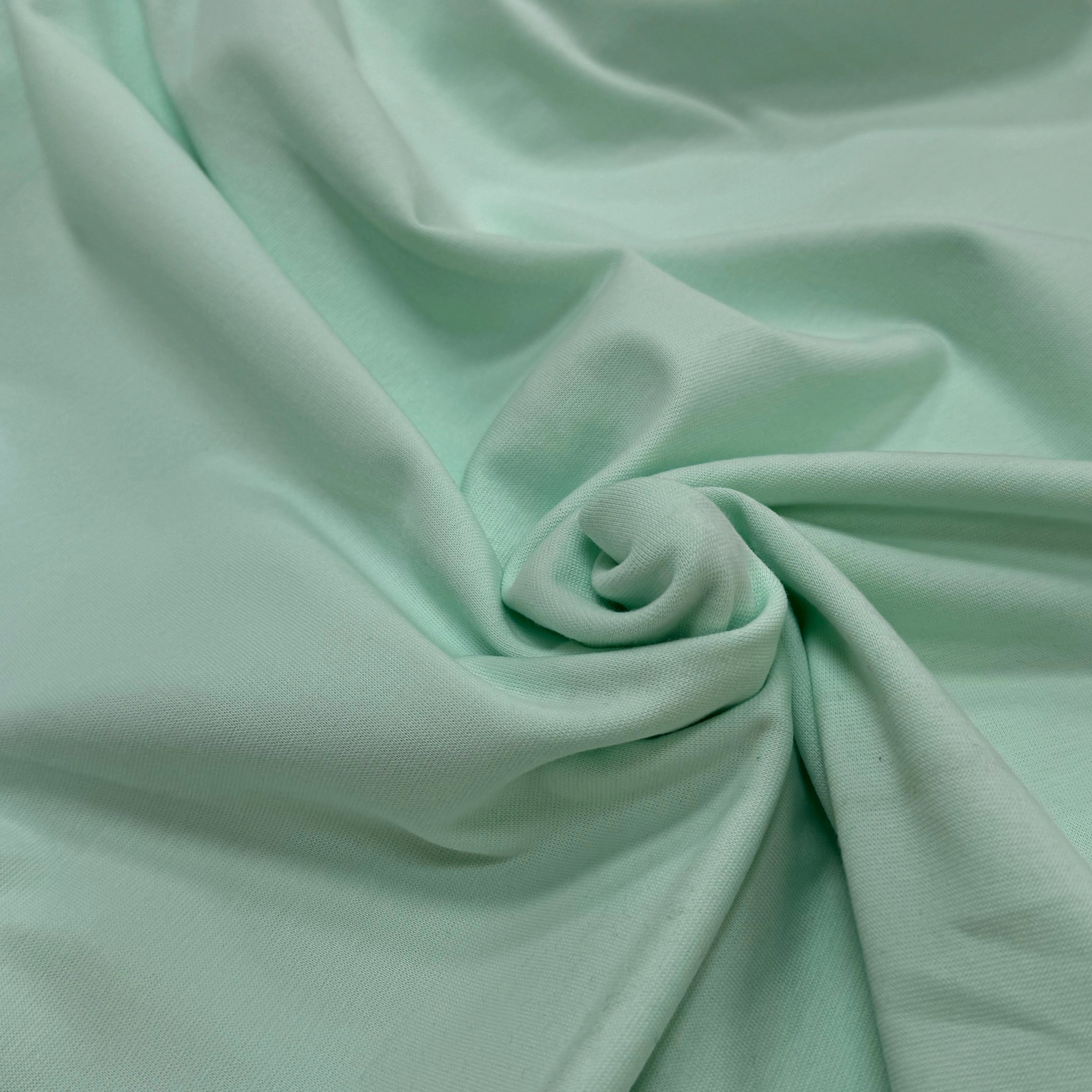 JERSEY COTON 2% ÉLASTHANNE TUBULAIRE 70CM CÔTE 1X1 HONEYDEW - My Little Coupon