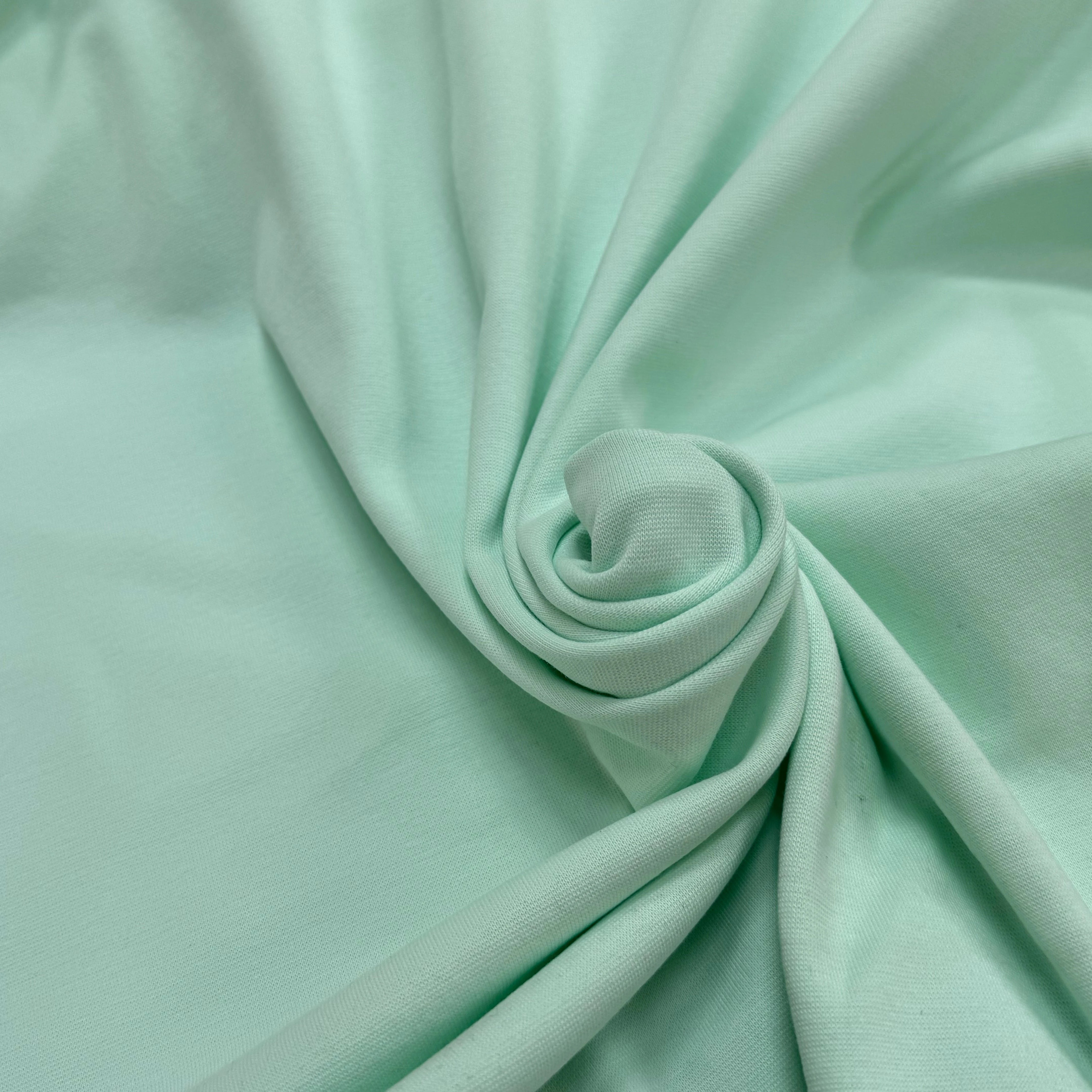 JERSEY COTON 2% ÉLASTHANNE TUBULAIRE 70CM CÔTE 1X1 HONEYDEW - My Little Coupon