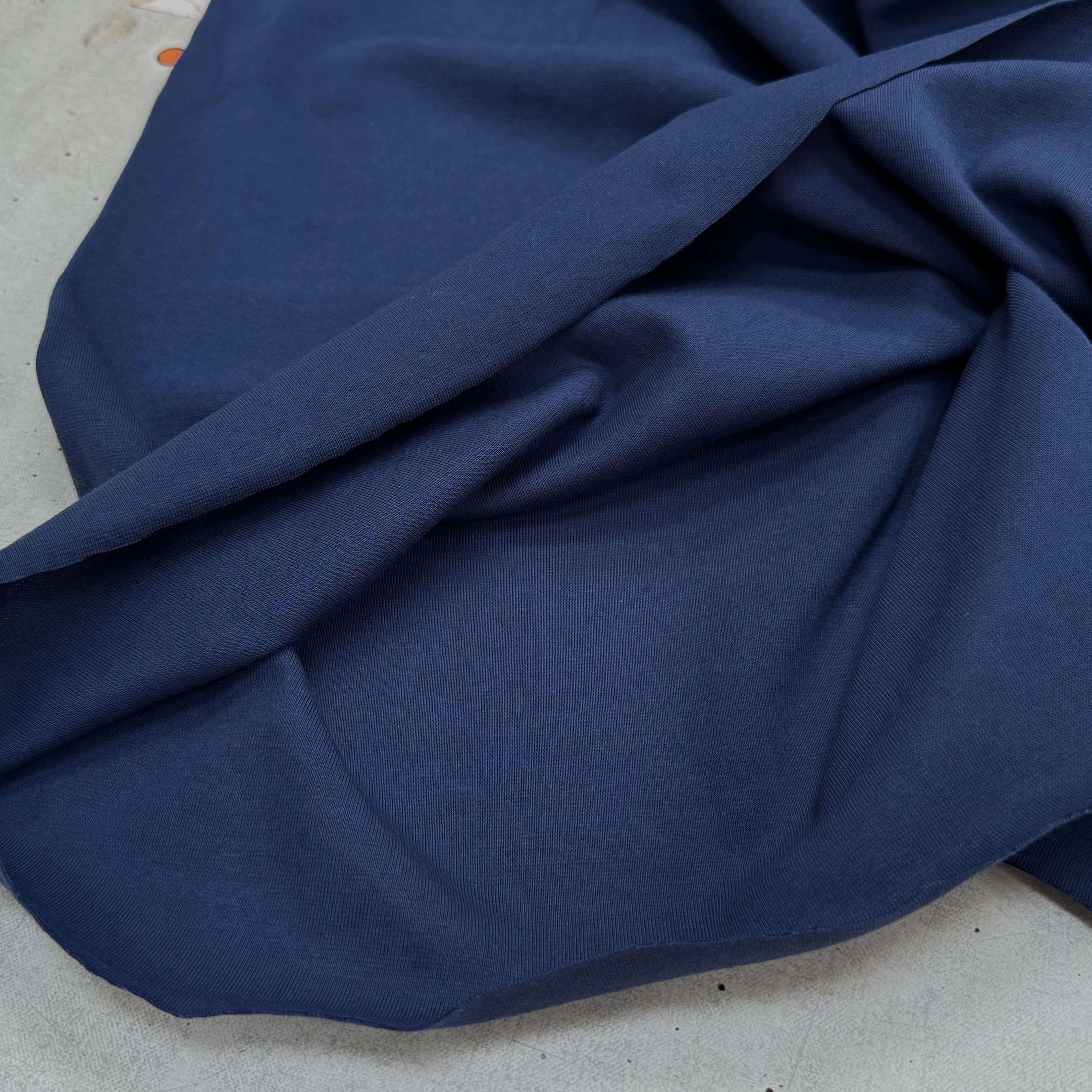 JERSEY COTON 2% ÉLASTHANNE TUBULAIRE 70CM CÔTE 1X1 INDIGO - My Little Coupon