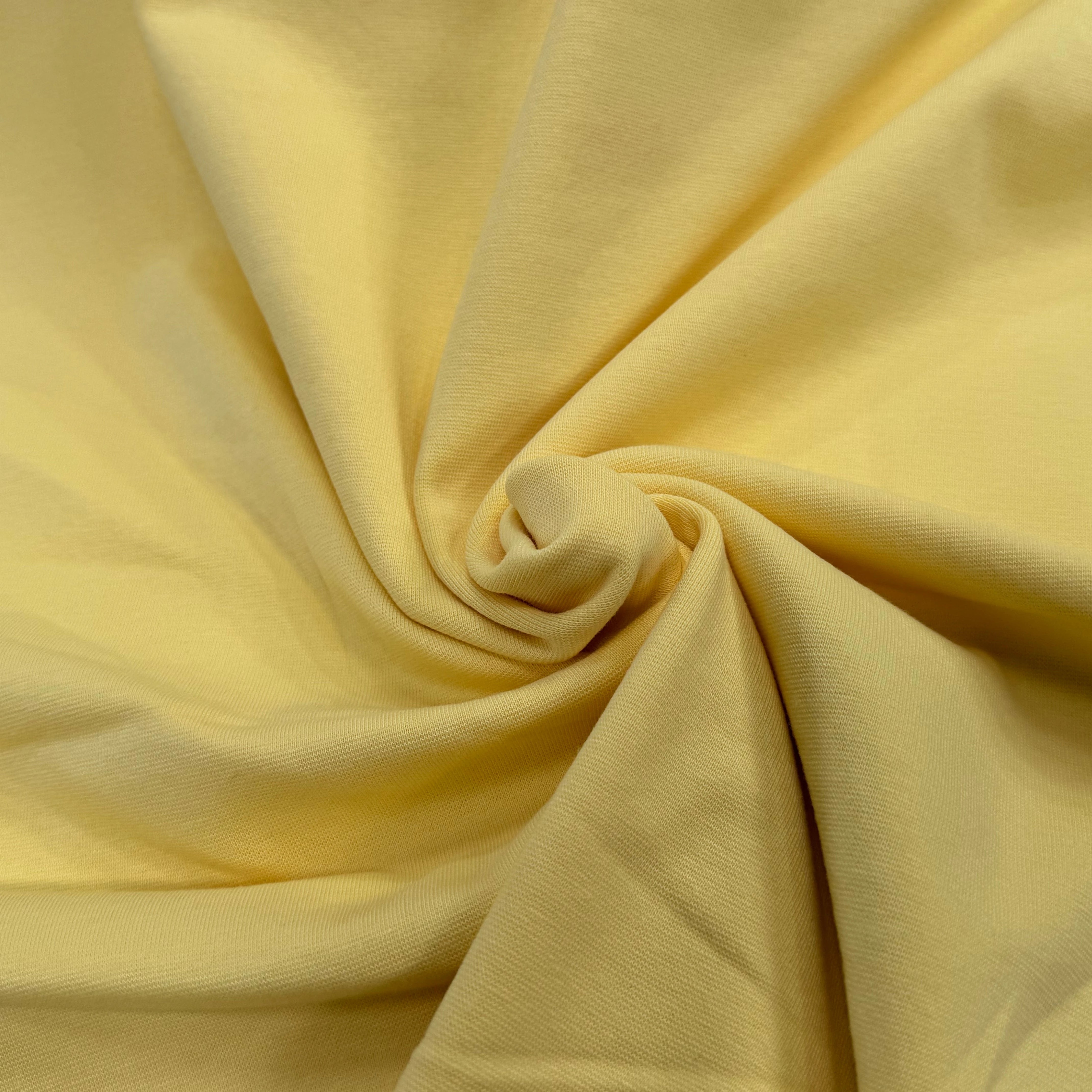 JERSEY COTON 2% ÉLASTHANNE TUBULAIRE 70CM CÔTE 1X1 JAUNE 83 - My Little Coupon