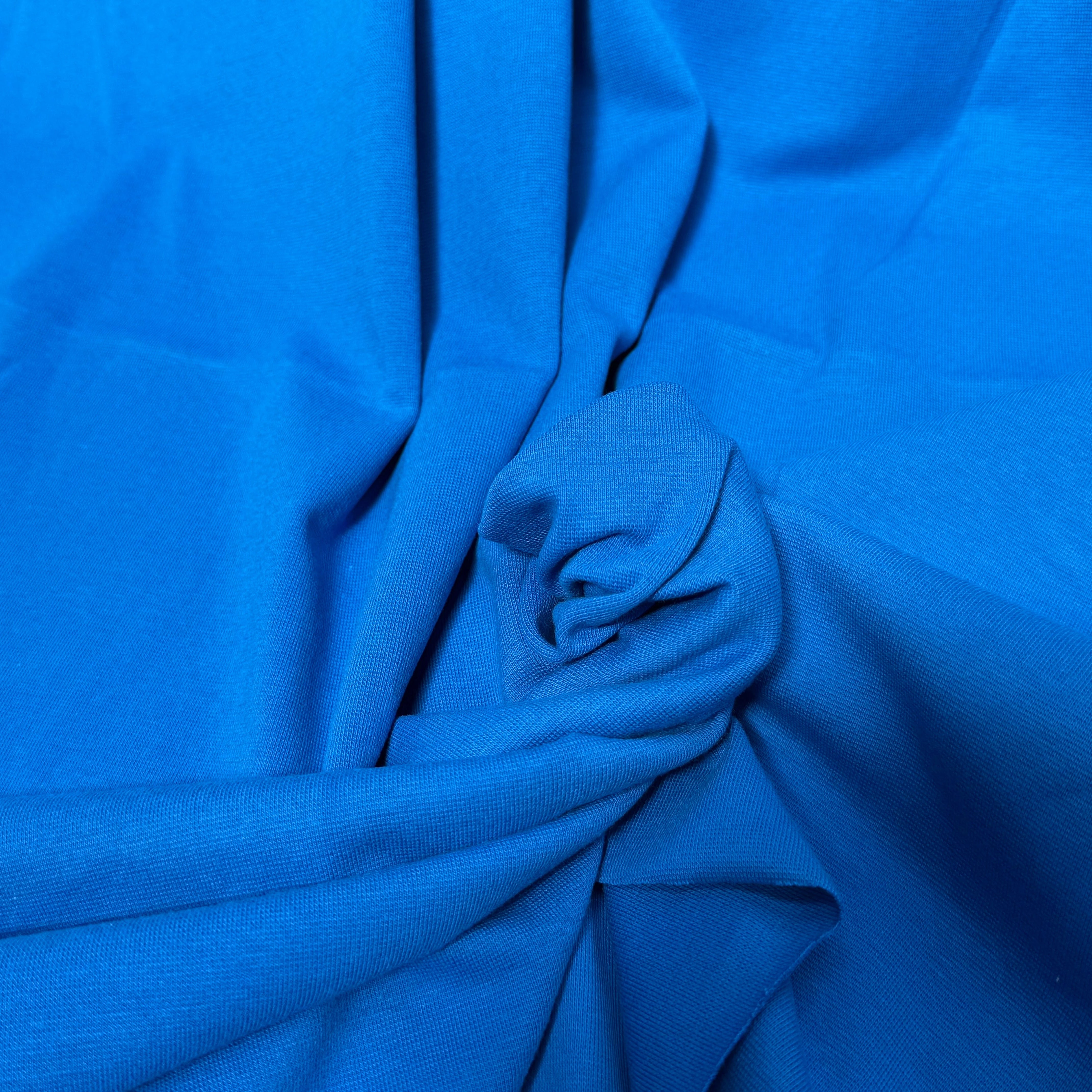 JERSEY COTON 2% ÉLASTHANNE TUBULAIRE 70CM CÔTE 1X1 LAPIS BLUE - My Little Coupon