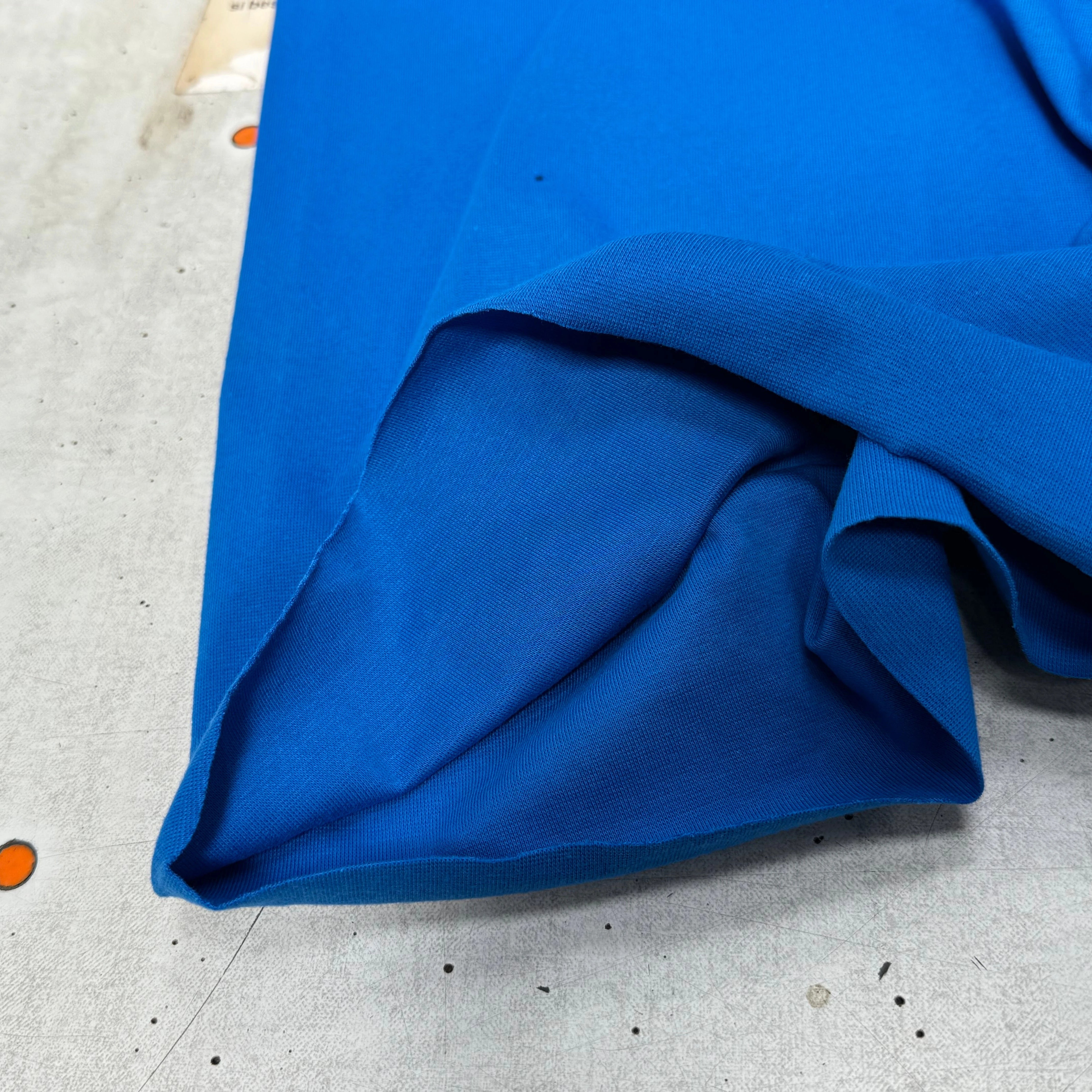 JERSEY COTON 2% ÉLASTHANNE TUBULAIRE 70CM CÔTE 1X1 LAPIS BLUE - My Little Coupon