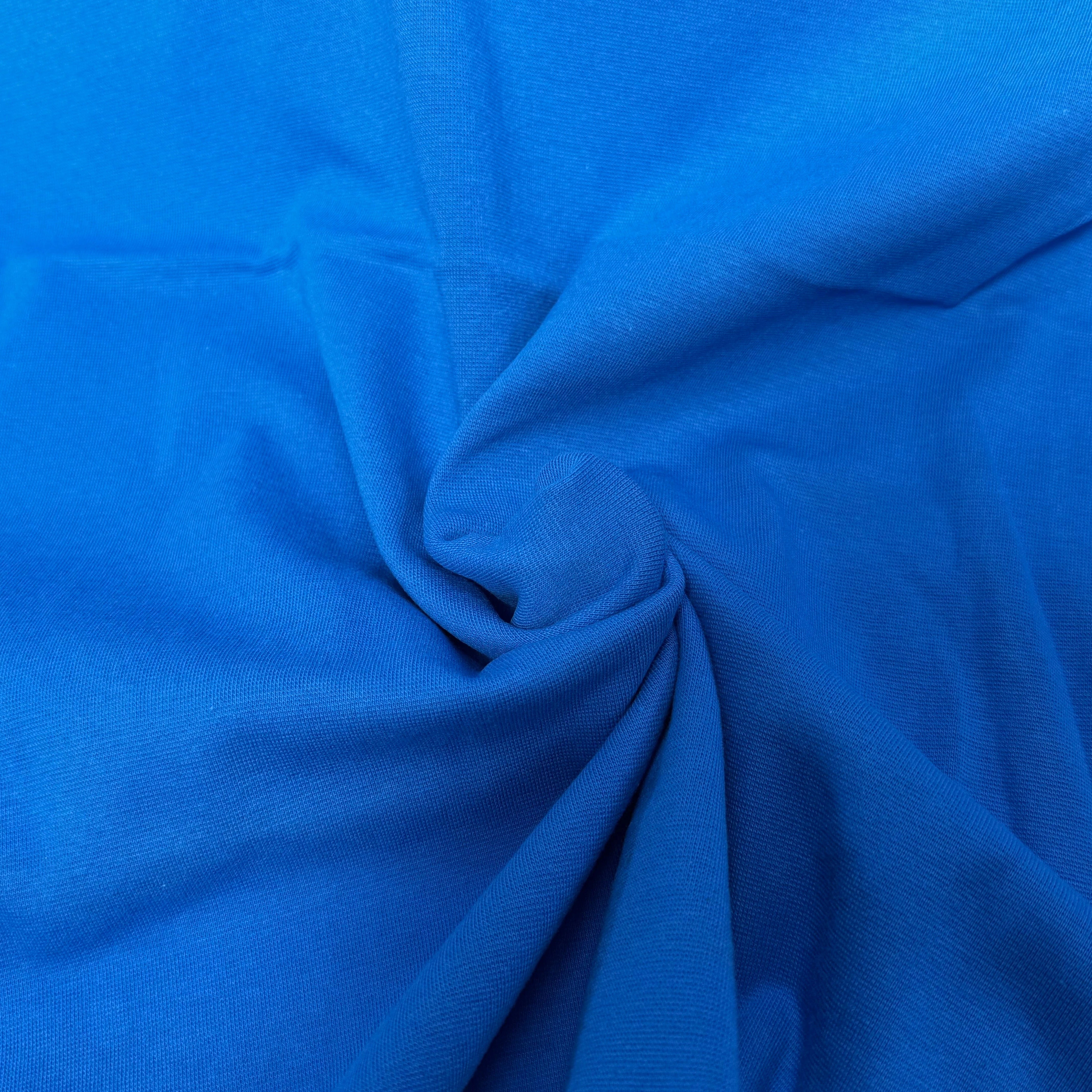 JERSEY COTON 2% ÉLASTHANNE TUBULAIRE 70CM CÔTE 1X1 LAPIS BLUE - My Little Coupon
