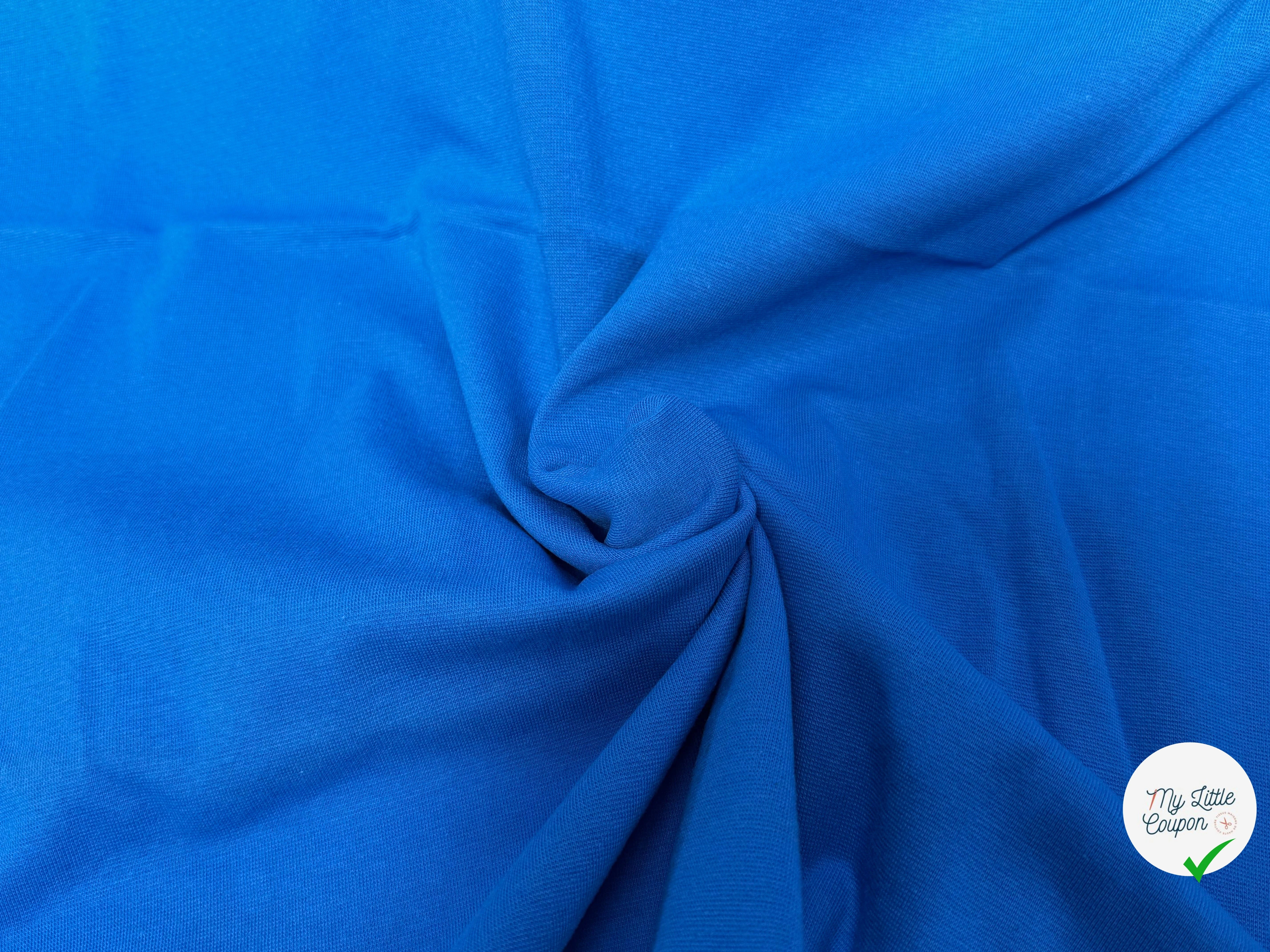 JERSEY COTON 2% ÉLASTHANNE TUBULAIRE 70CM CÔTE 1X1 LAPIS BLUE - My Little Coupon