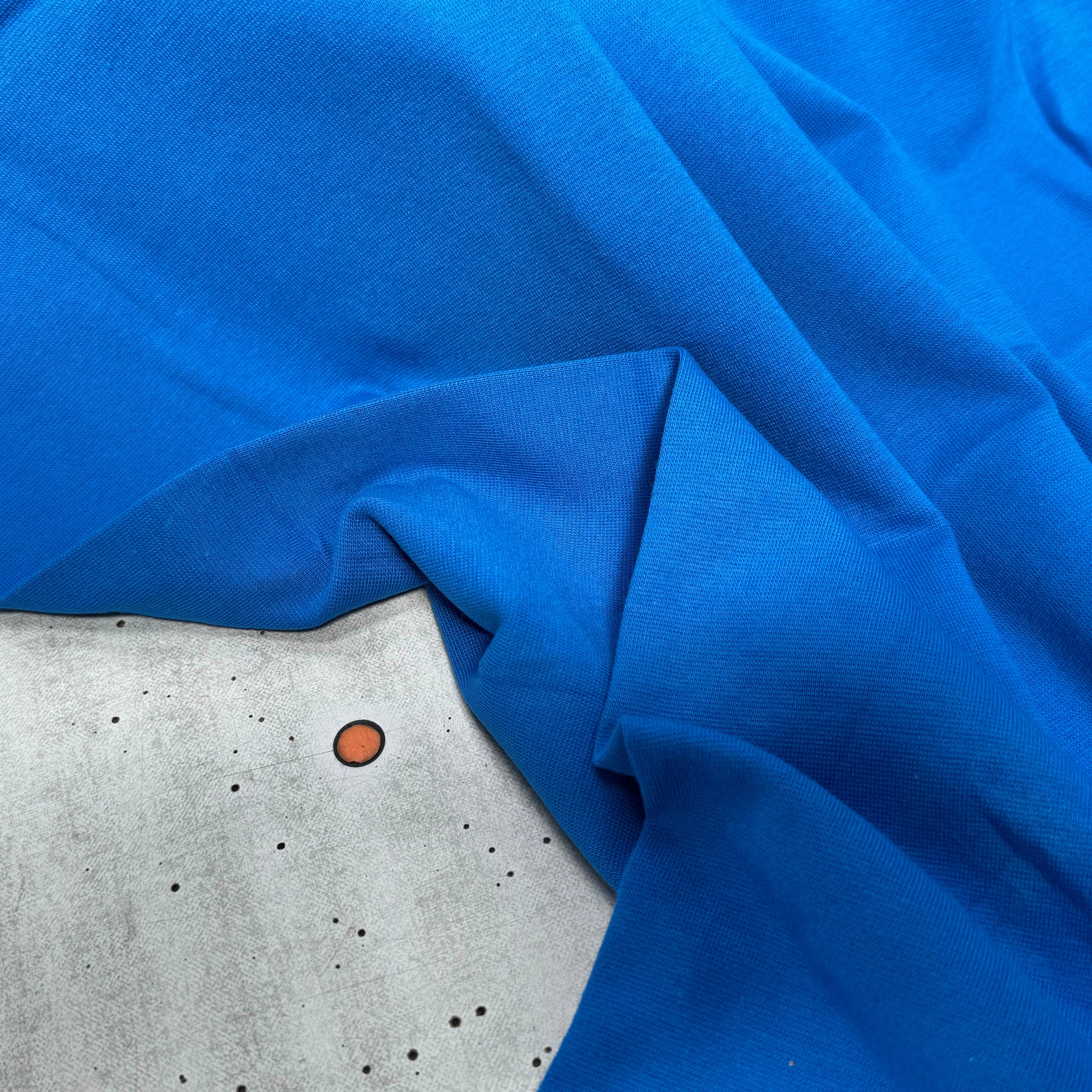 JERSEY COTON 2% ÉLASTHANNE TUBULAIRE 70CM CÔTE 1X1 LAPIS BLUE - My Little Coupon