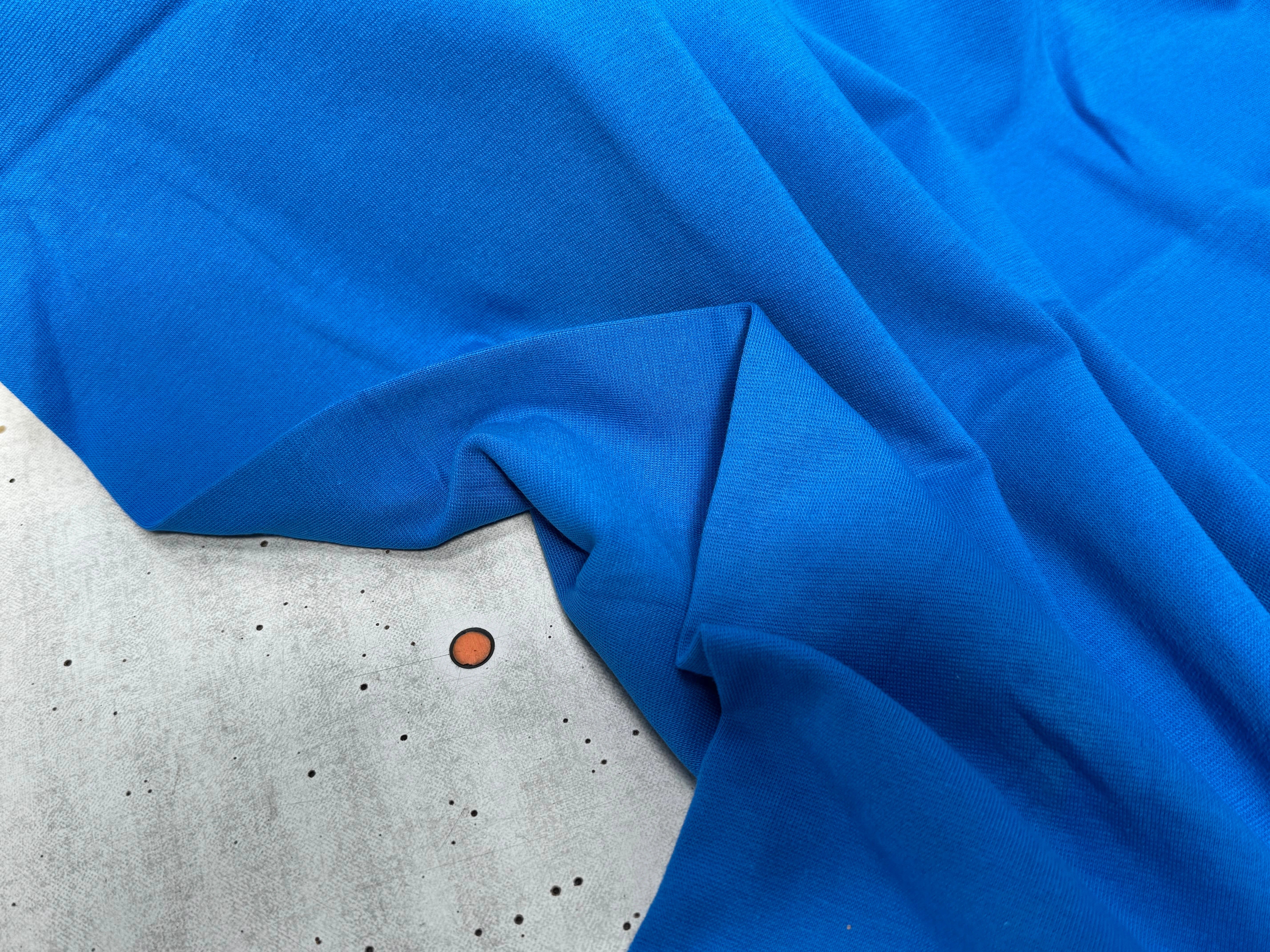 JERSEY COTON 2% ÉLASTHANNE TUBULAIRE 70CM CÔTE 1X1 LAPIS BLUE - My Little Coupon