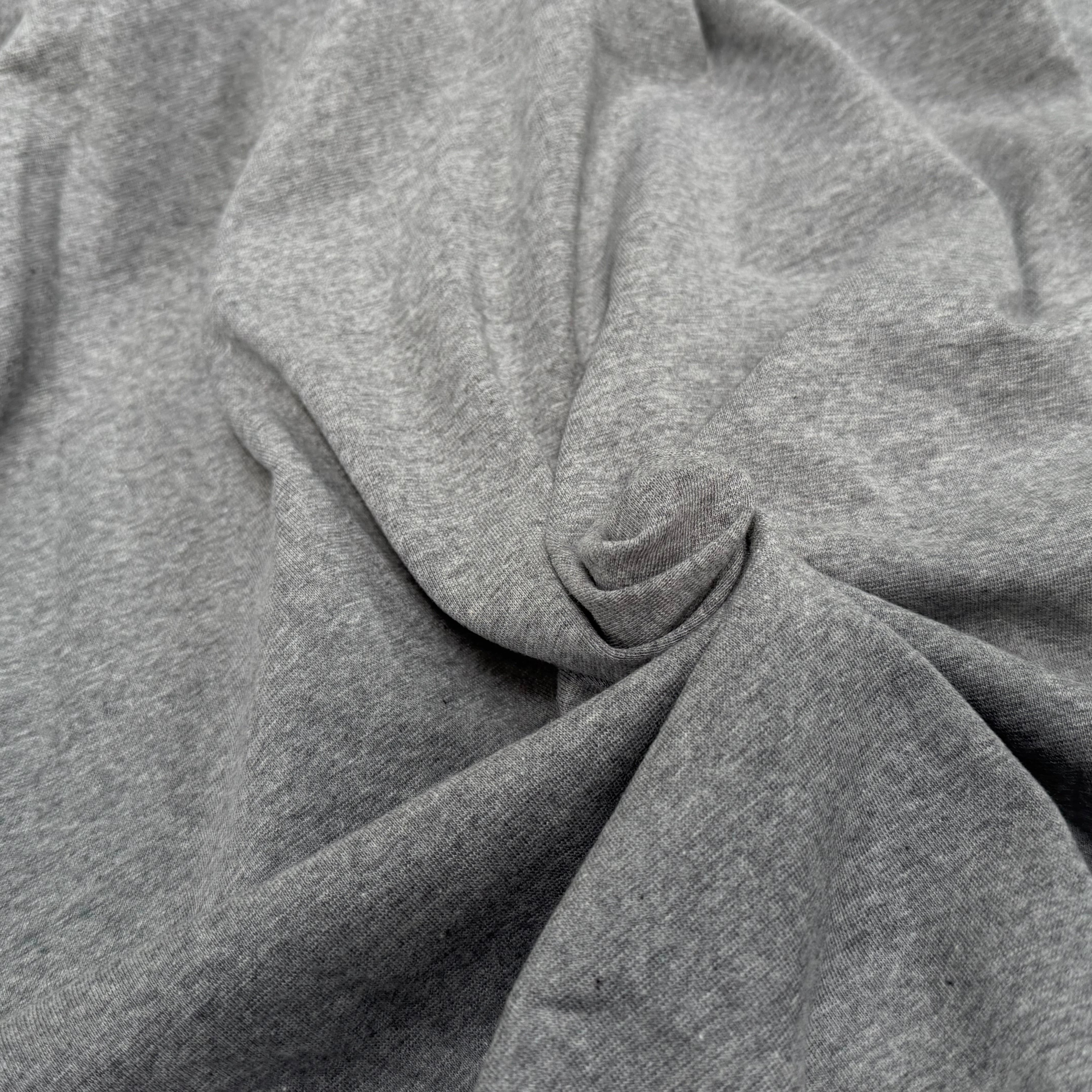 JERSEY COTON 2% ÉLASTHANNE TUBULAIRE 70CM CÔTE 1X1 LIGHT HEATHER GREY - My Little Coupon