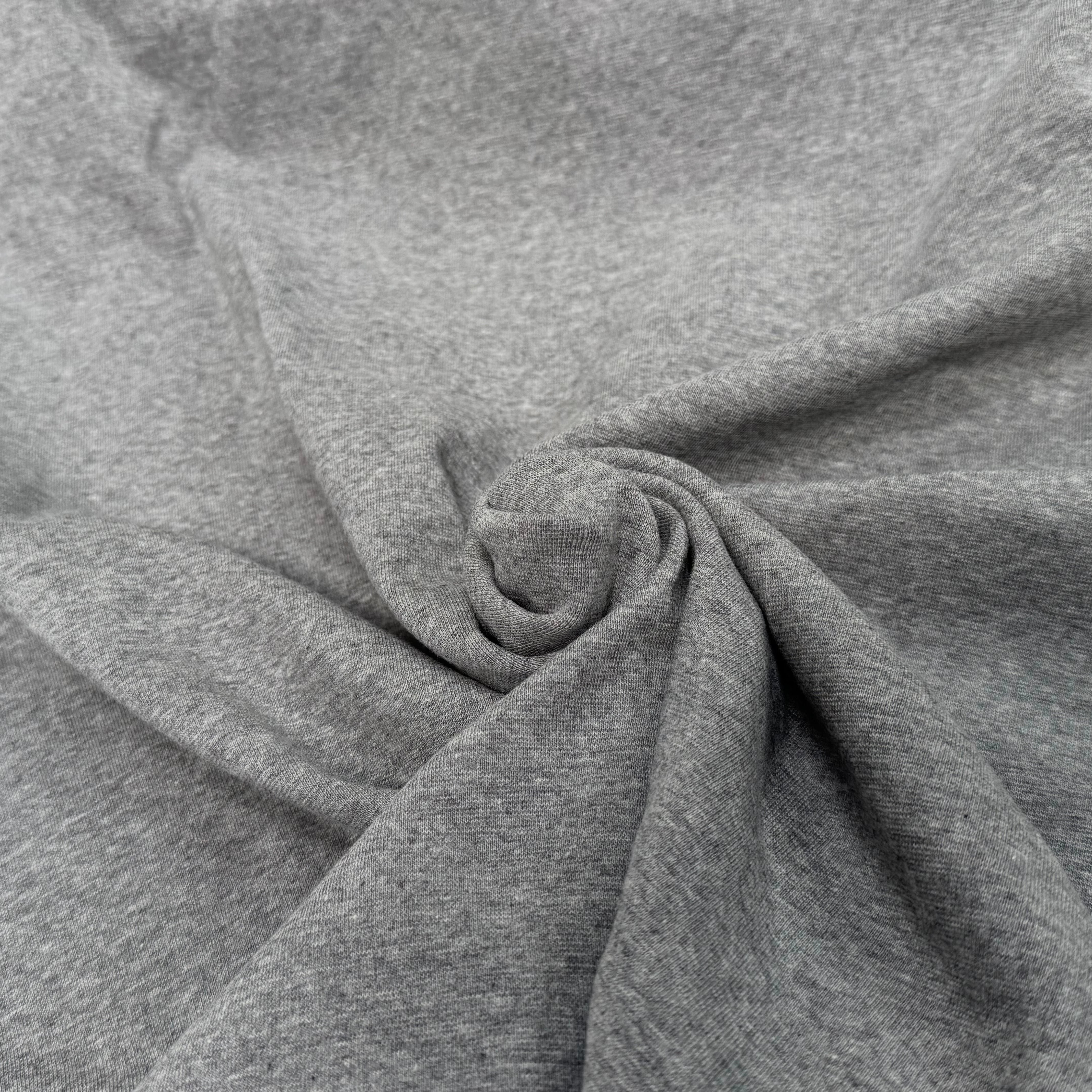JERSEY COTON 2% ÉLASTHANNE TUBULAIRE 70CM CÔTE 1X1 LIGHT HEATHER GREY - My Little Coupon