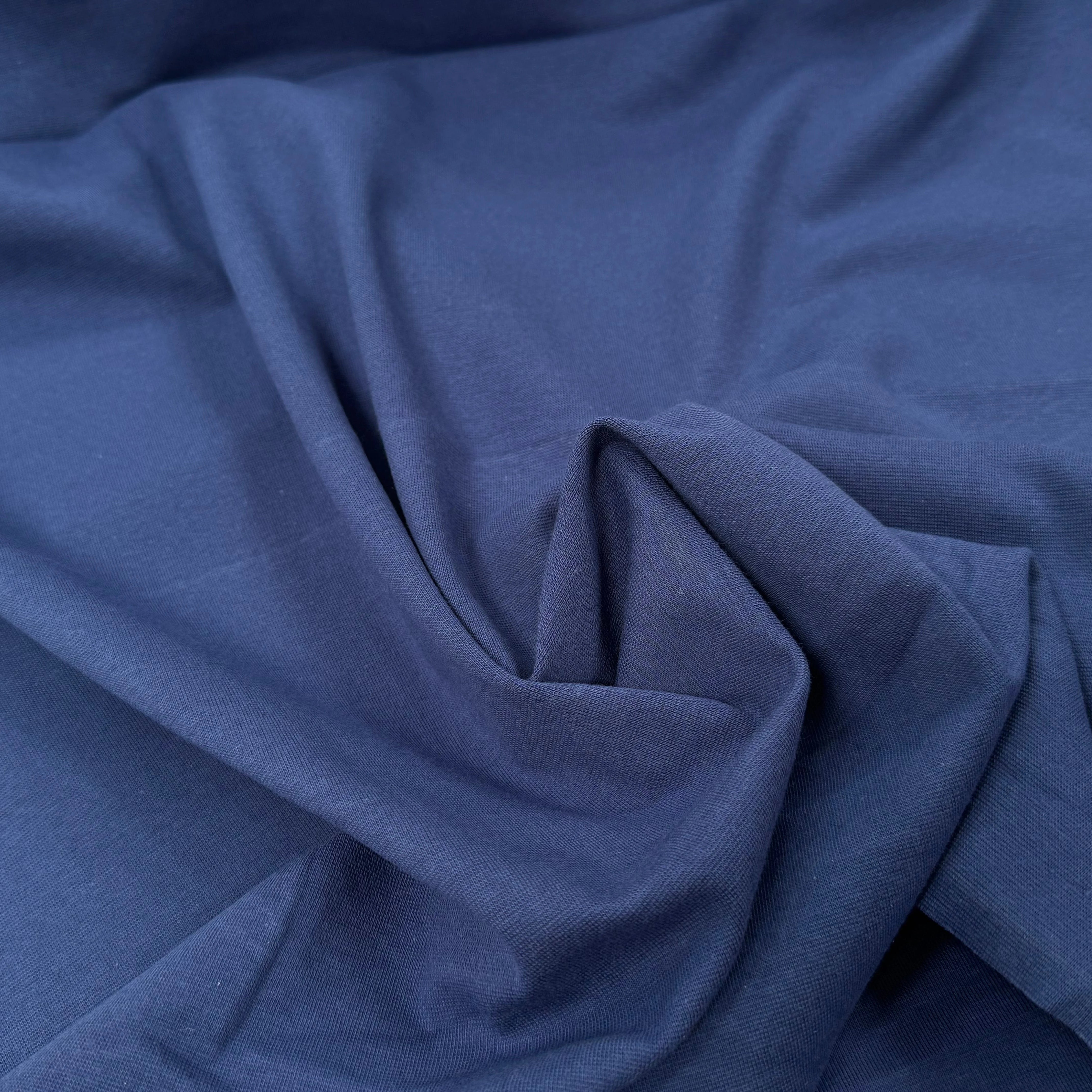 JERSEY COTON 2% ÉLASTHANNE TUBULAIRE 70CM CÔTE 1X1 MEDIEVAL BLUE - My Little Coupon