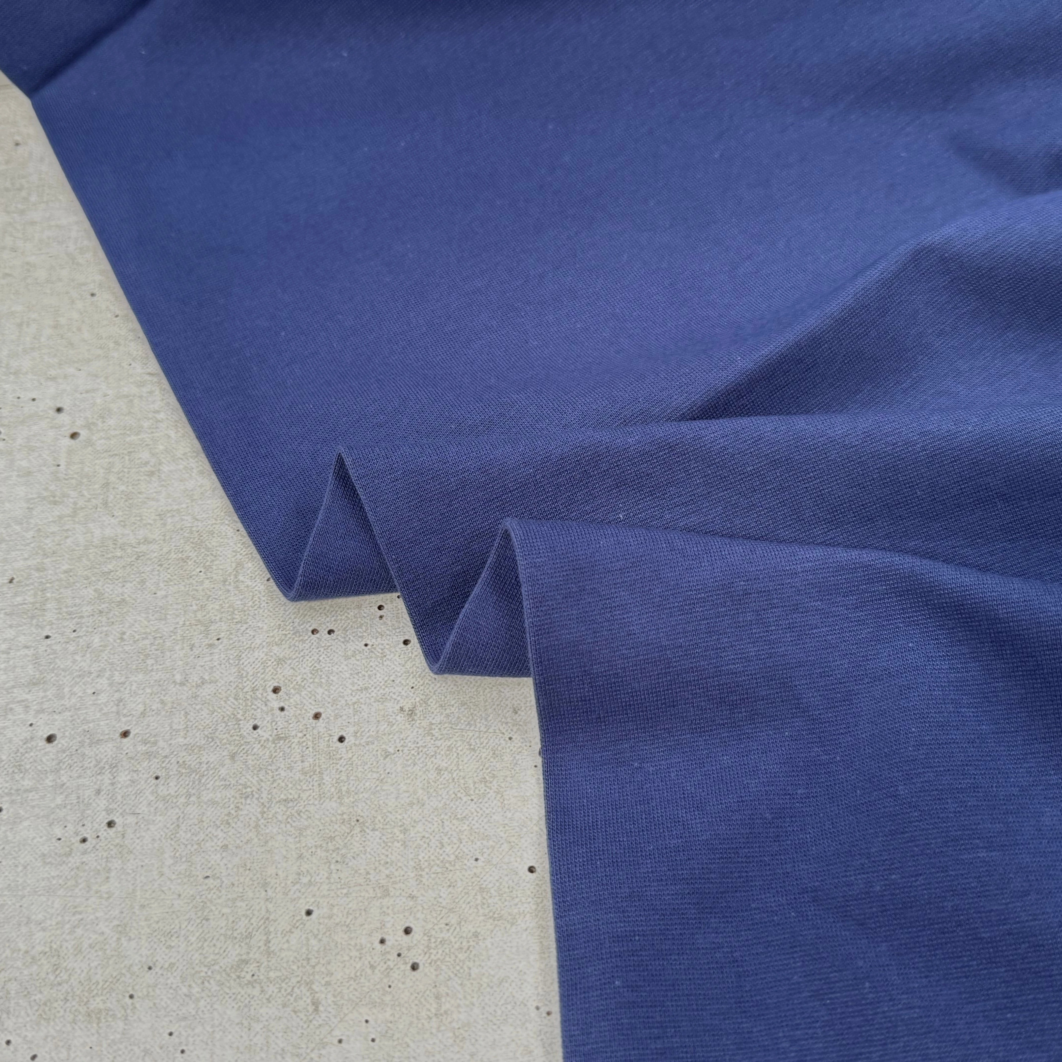 JERSEY COTON 2% ÉLASTHANNE TUBULAIRE 70CM CÔTE 1X1 MEDIEVAL BLUE - My Little Coupon