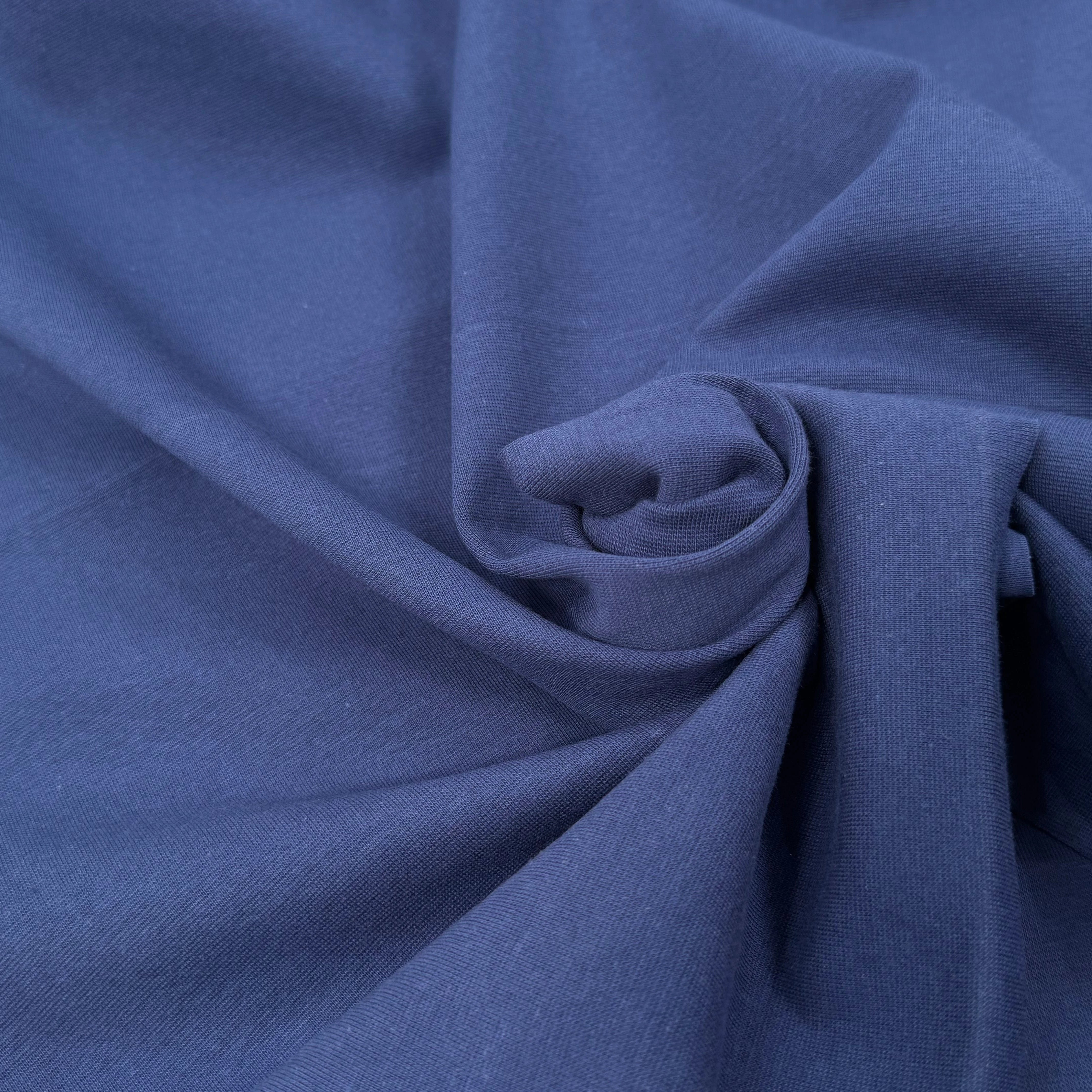 JERSEY COTON 2% ÉLASTHANNE TUBULAIRE 70CM CÔTE 1X1 MEDIEVAL BLUE - My Little Coupon