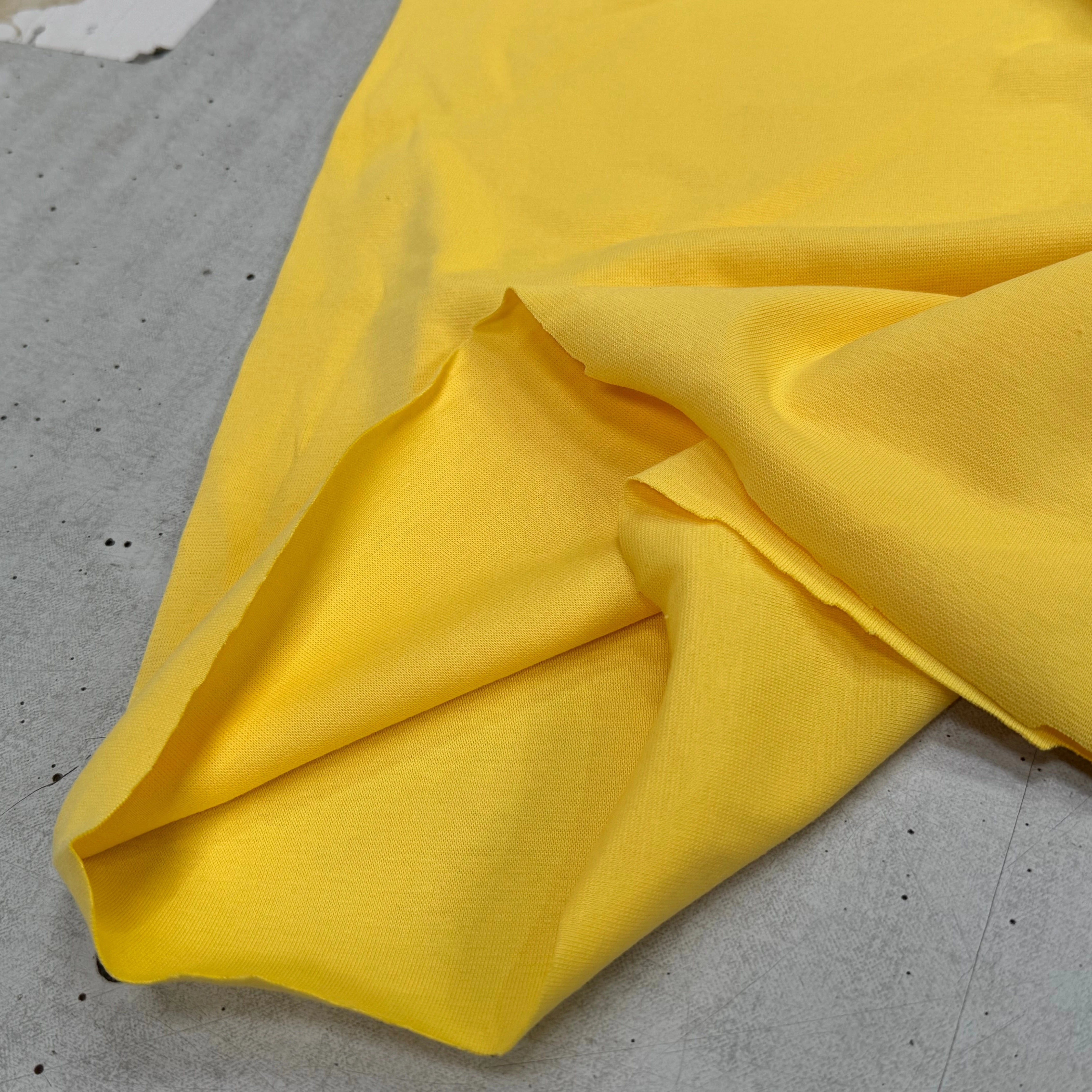 JERSEY COTON 2% ÉLASTHANNE TUBULAIRE 70CM CÔTE 1X1 MINION YELLOW - My Little Coupon