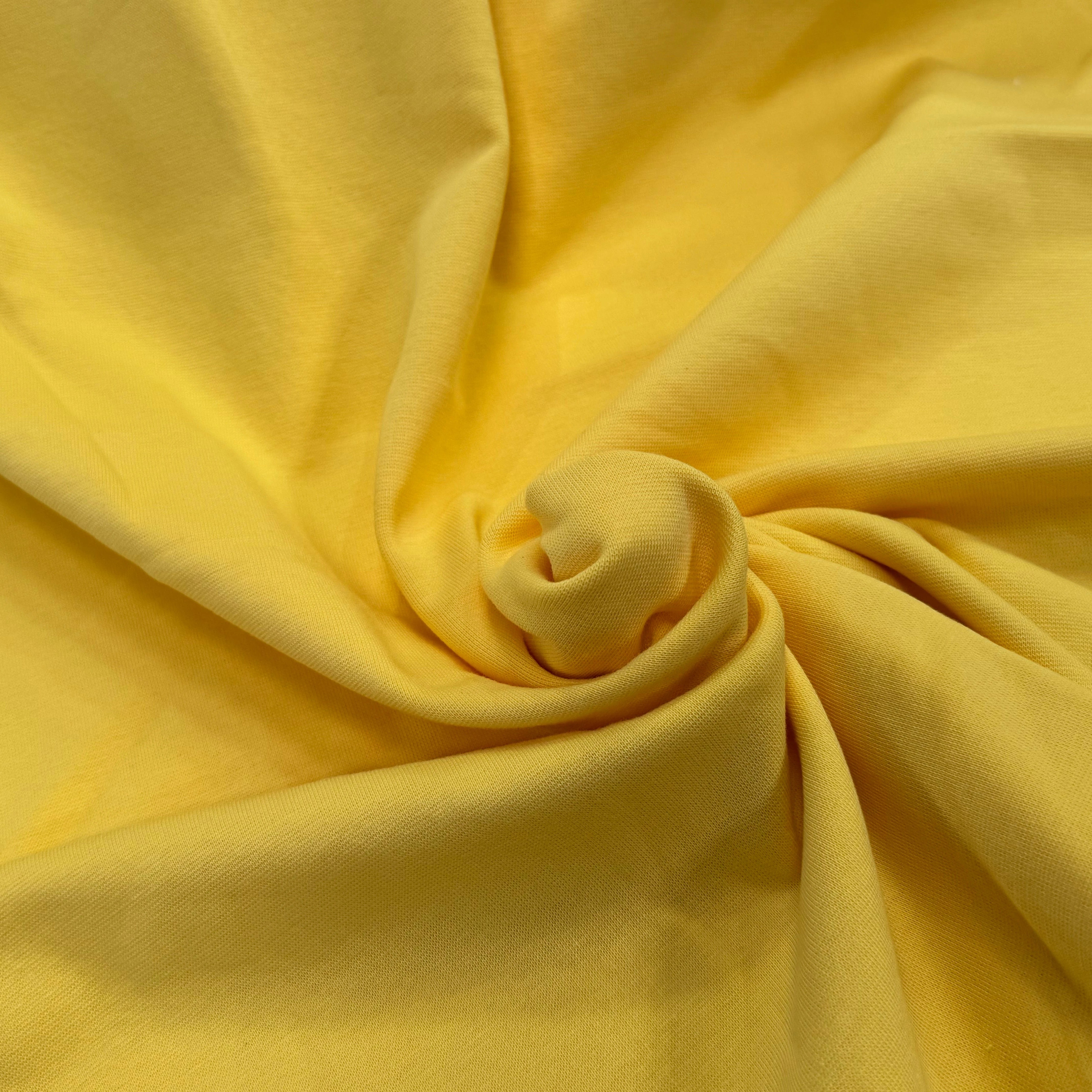JERSEY COTON 2% ÉLASTHANNE TUBULAIRE 70CM CÔTE 1X1 MINION YELLOW - My Little Coupon