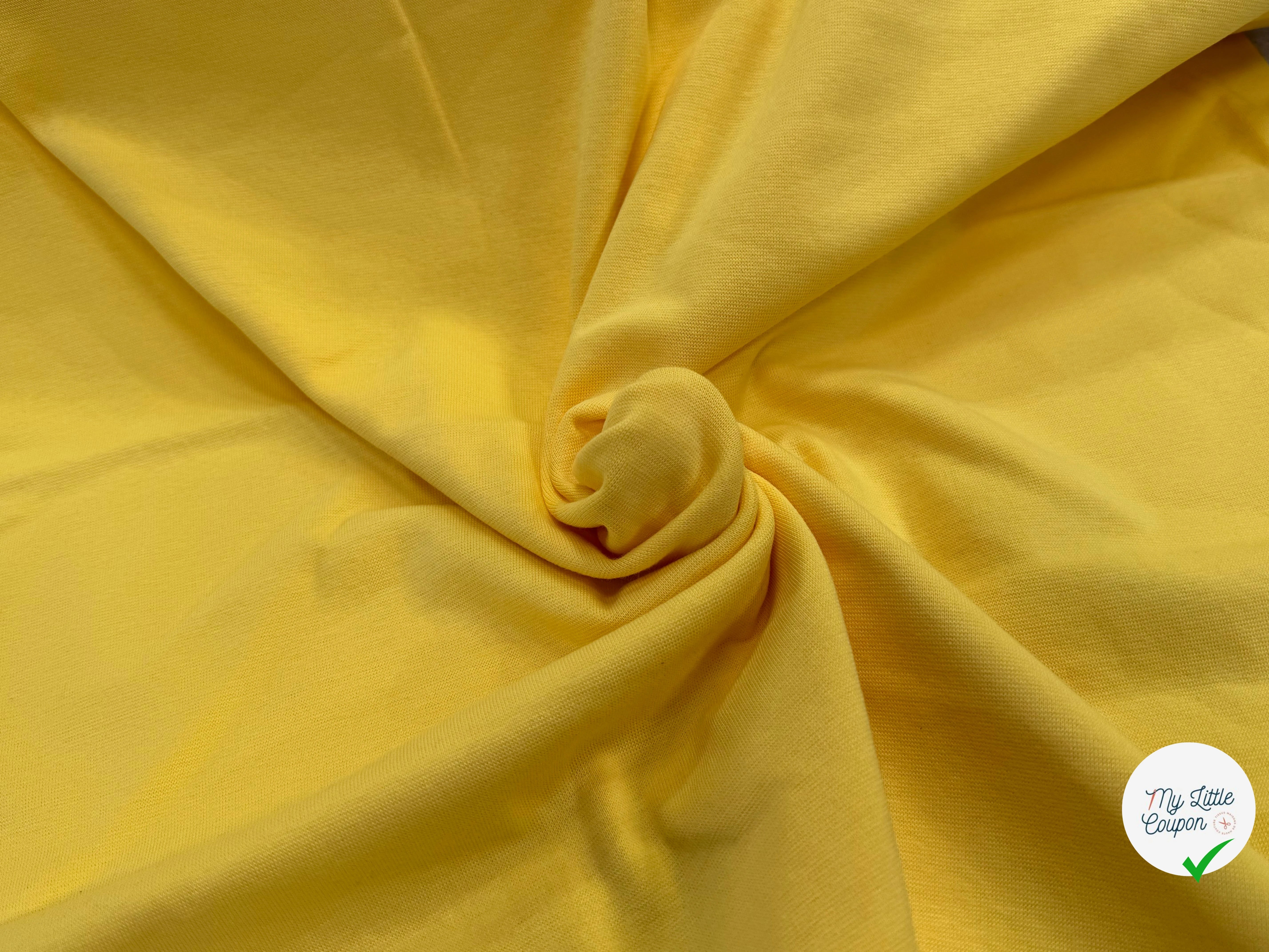JERSEY COTON 2% ÉLASTHANNE TUBULAIRE 70CM CÔTE 1X1 MINION YELLOW - My Little Coupon