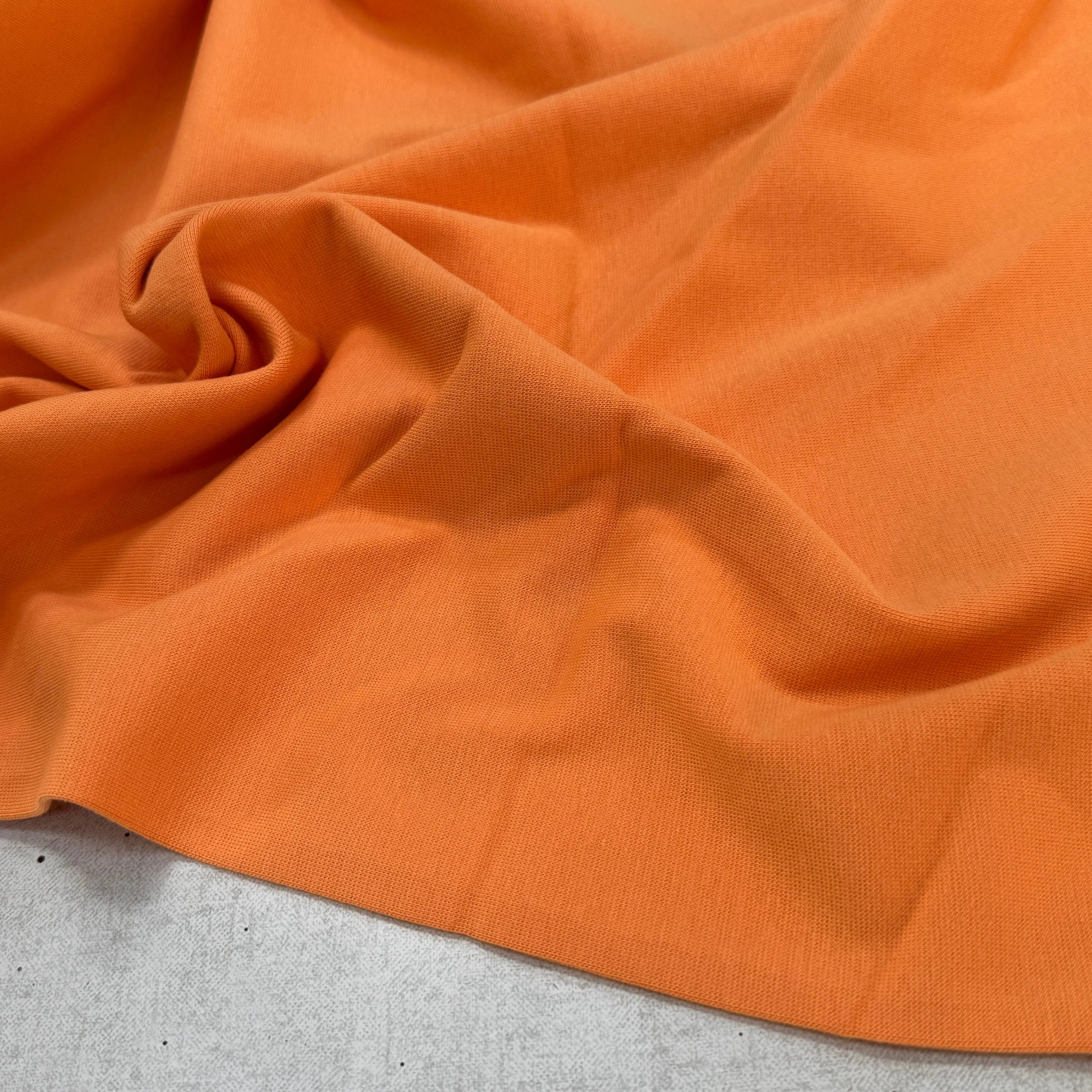 JERSEY COTON 2% ÉLASTHANNE TUBULAIRE 70CM CÔTE 1X1 MUSKMELON - My Little Coupon