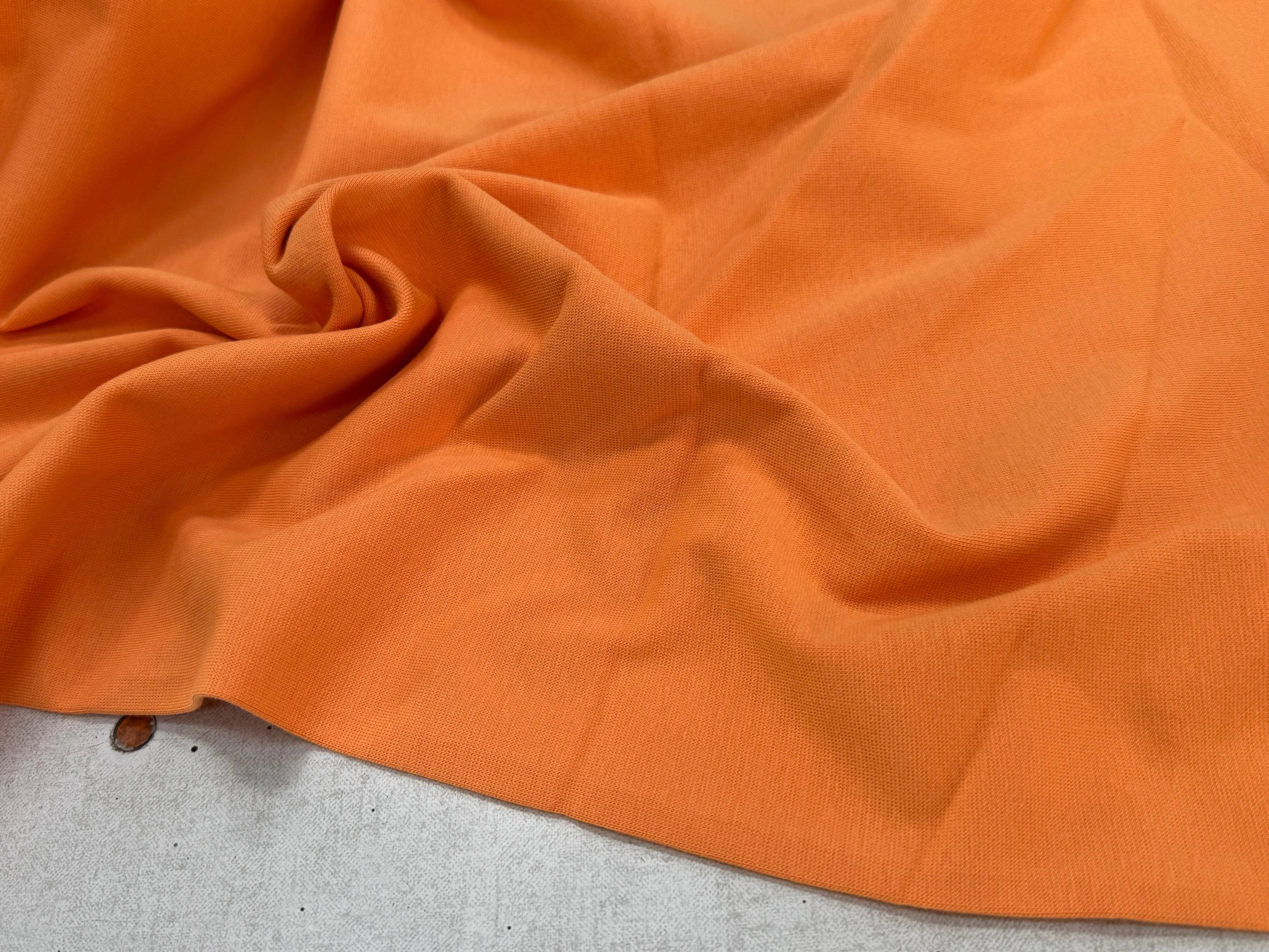 JERSEY COTON 2% ÉLASTHANNE TUBULAIRE 70CM CÔTE 1X1 MUSKMELON - My Little Coupon