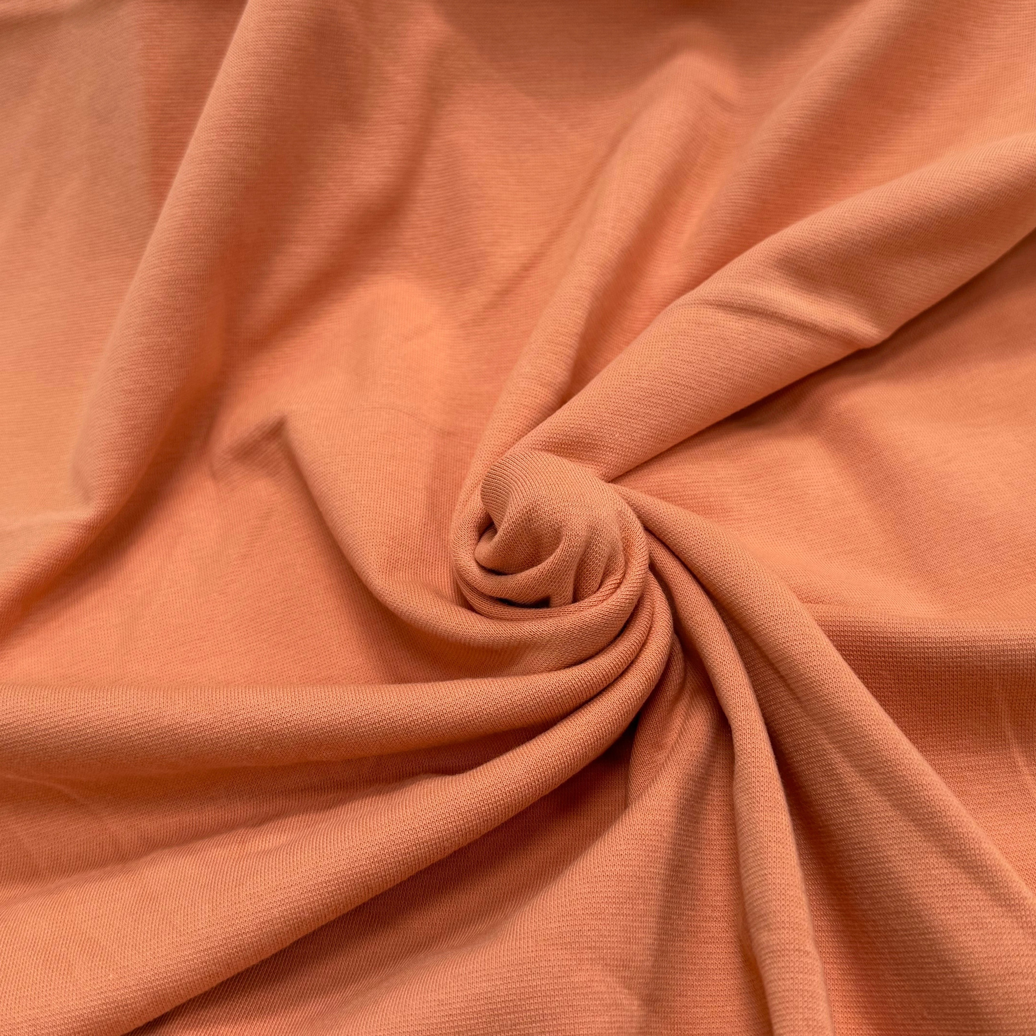 JERSEY COTON 2% ÉLASTHANNE TUBULAIRE 70CM CÔTE 1X1 PINK ICING - My Little Coupon