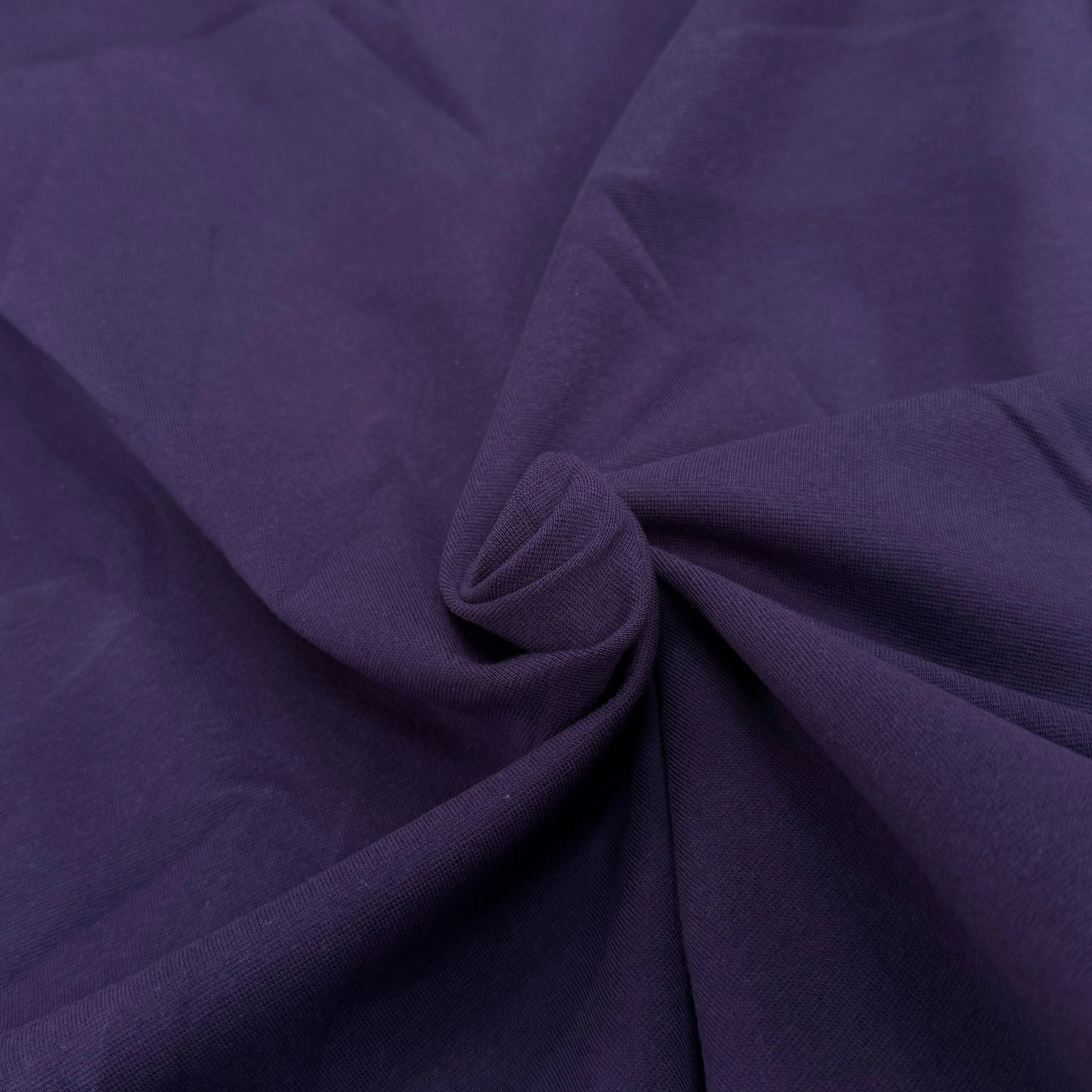 JERSEY COTON 2% ÉLASTHANNE TUBULAIRE 70CM CÔTE 1X1 PURPLE VELVET - My Little Coupon