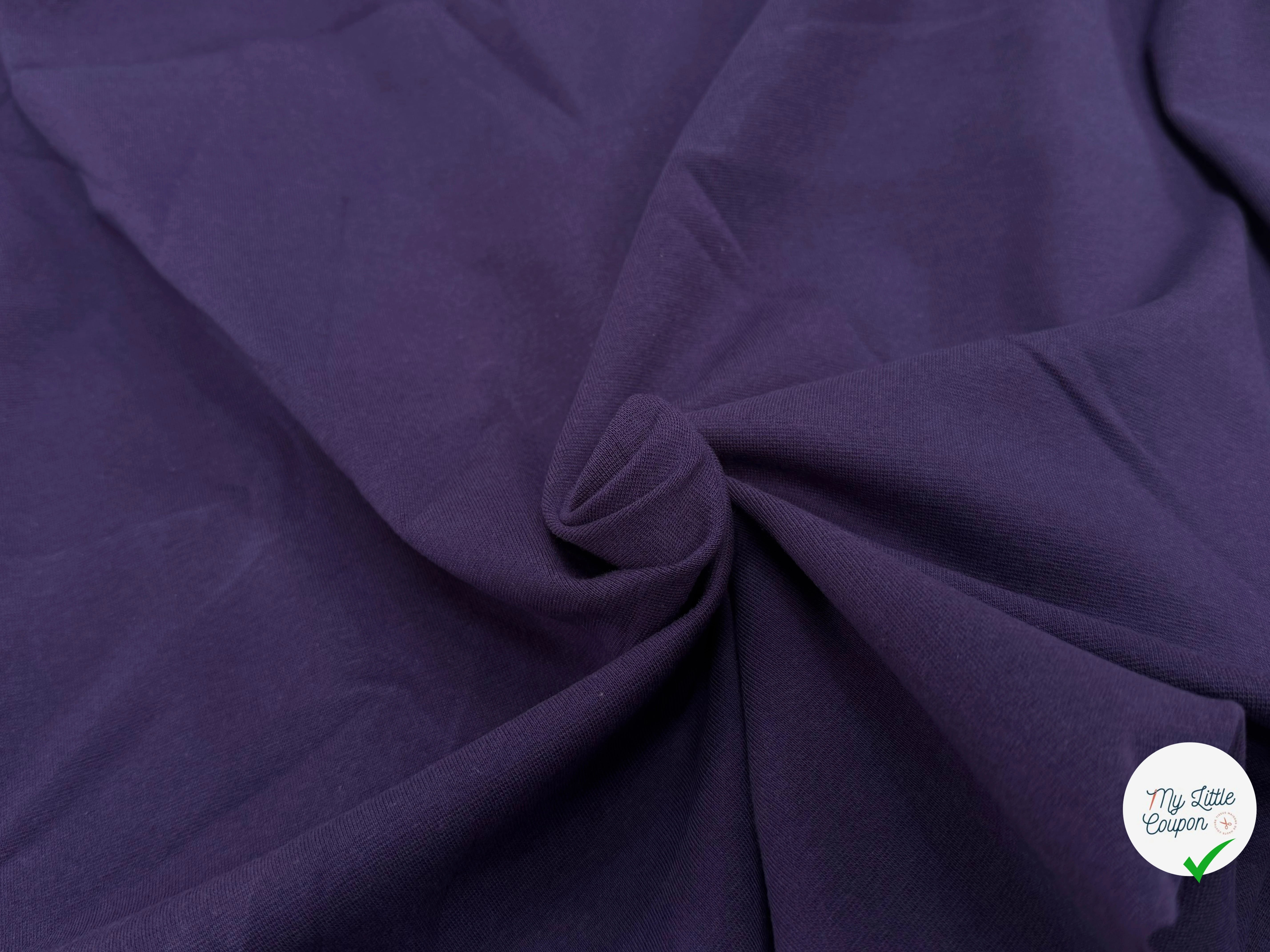 JERSEY COTON 2% ÉLASTHANNE TUBULAIRE 70CM CÔTE 1X1 PURPLE VELVET - My Little Coupon