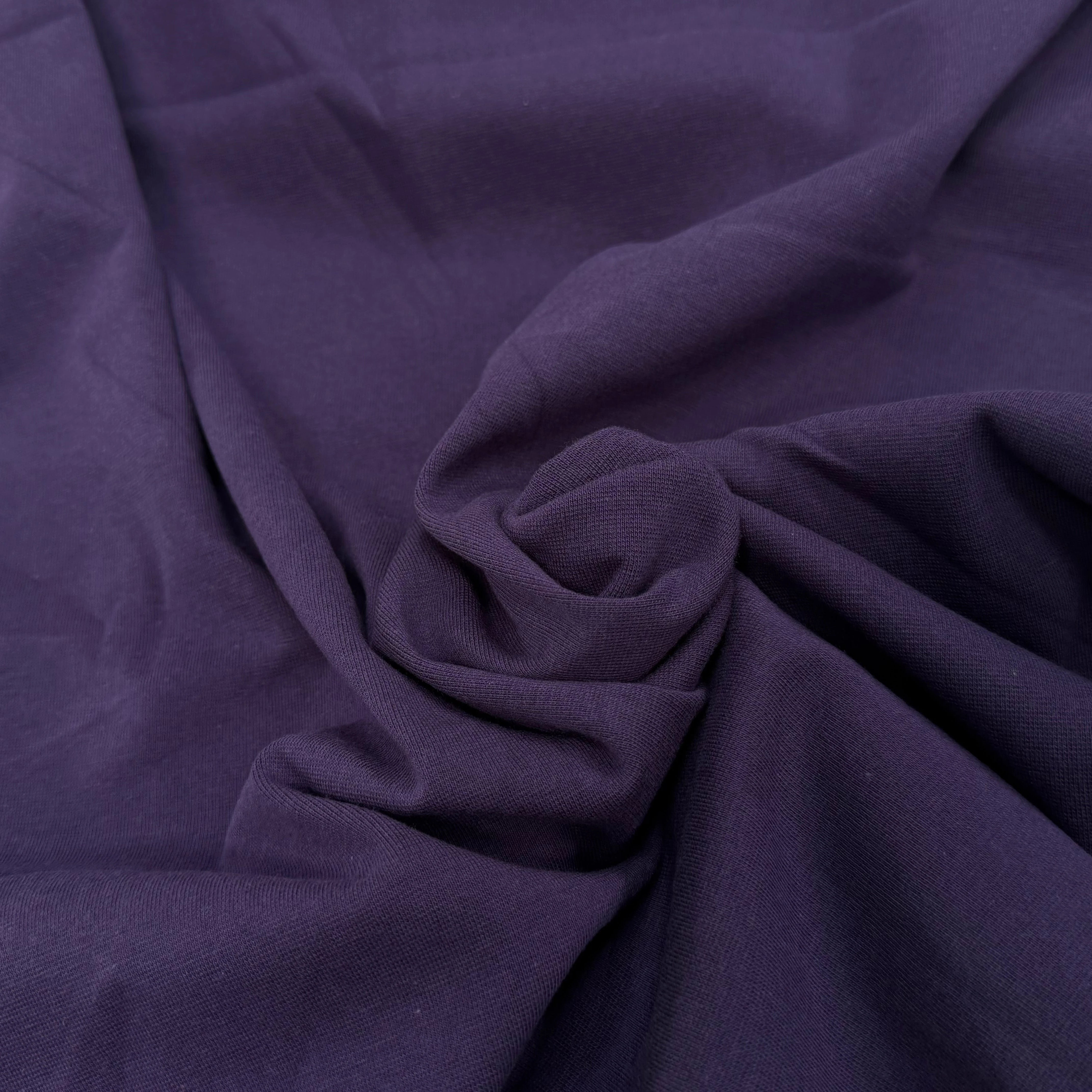 JERSEY COTON 2% ÉLASTHANNE TUBULAIRE 70CM CÔTE 1X1 PURPLE VELVET - My Little Coupon