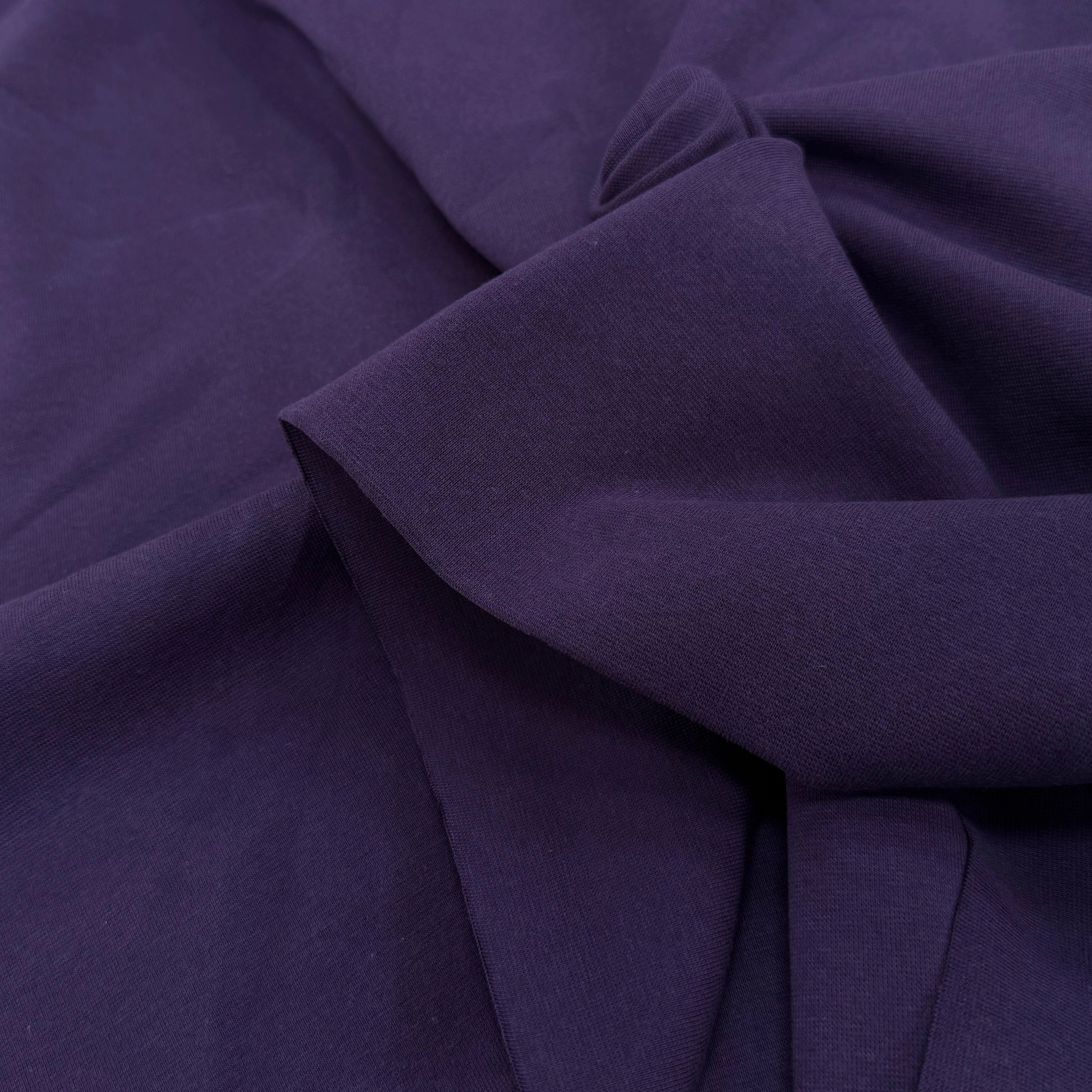 JERSEY COTON 2% ÉLASTHANNE TUBULAIRE 70CM CÔTE 1X1 PURPLE VELVET - My Little Coupon