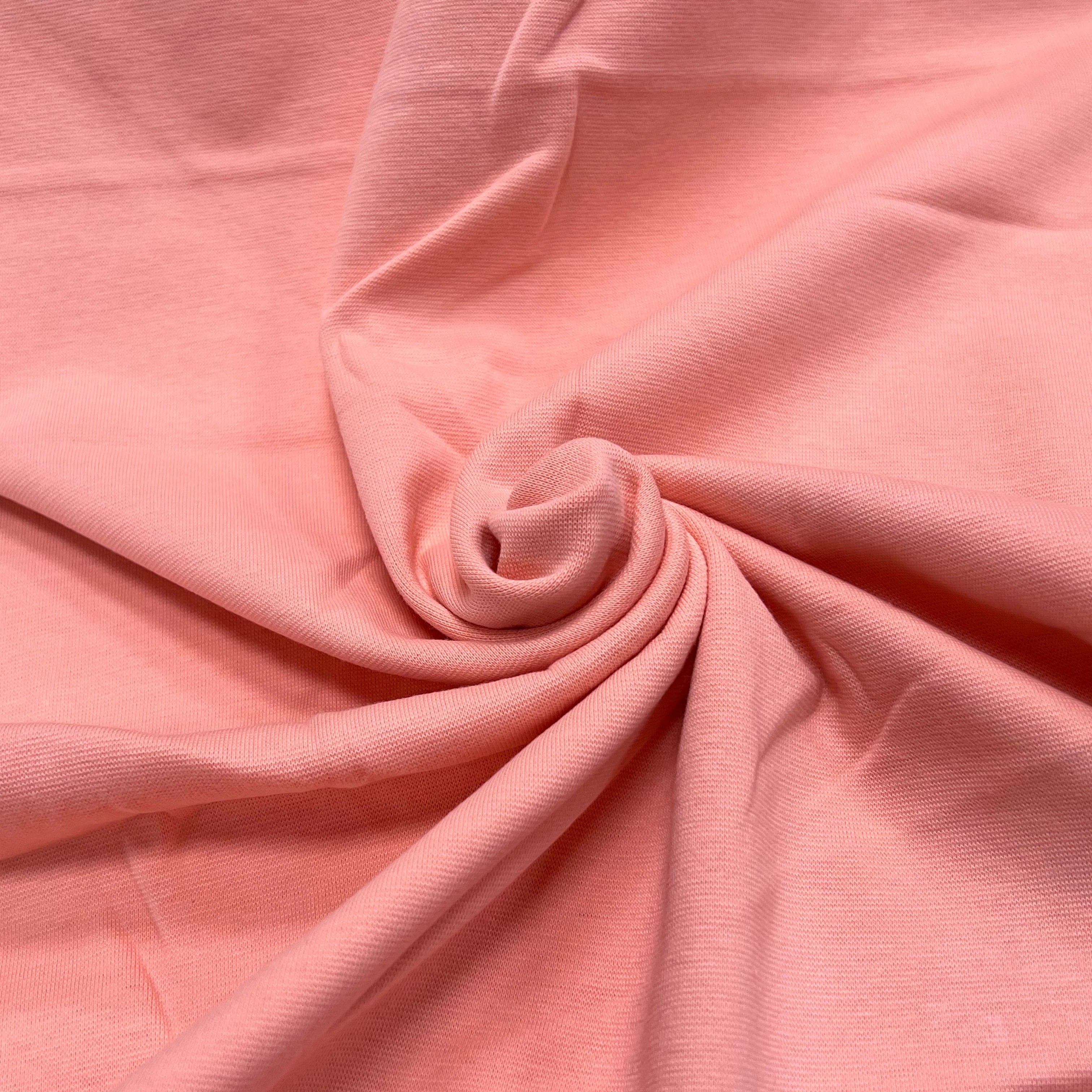 JERSEY COTON 2% ÉLASTHANNE TUBULAIRE 70CM CÔTE 1X1 ROSE CAMUSET - My Little Coupon