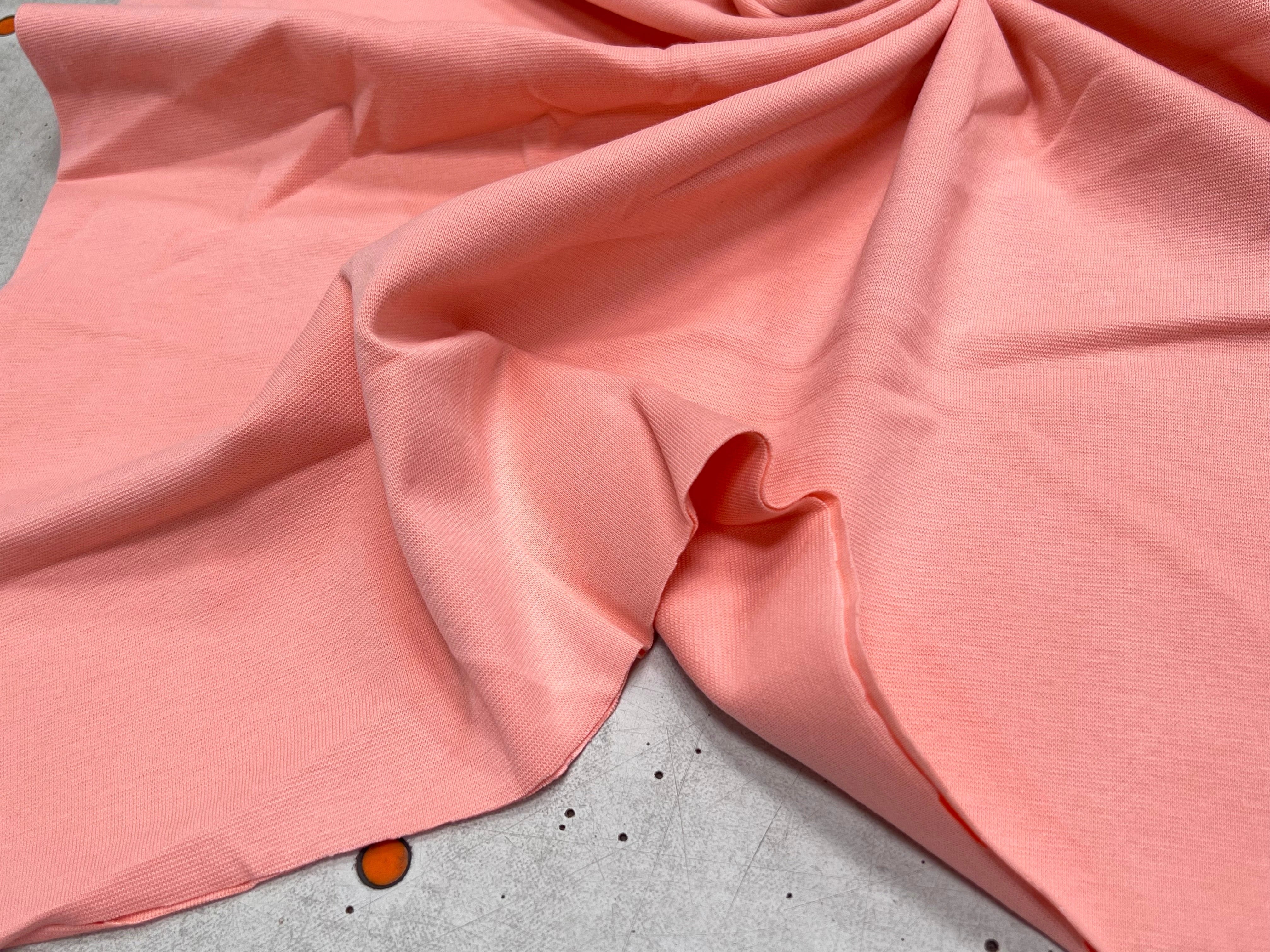 JERSEY COTON 2% ÉLASTHANNE TUBULAIRE 70CM CÔTE 1X1 ROSE CAMUSET - My Little Coupon