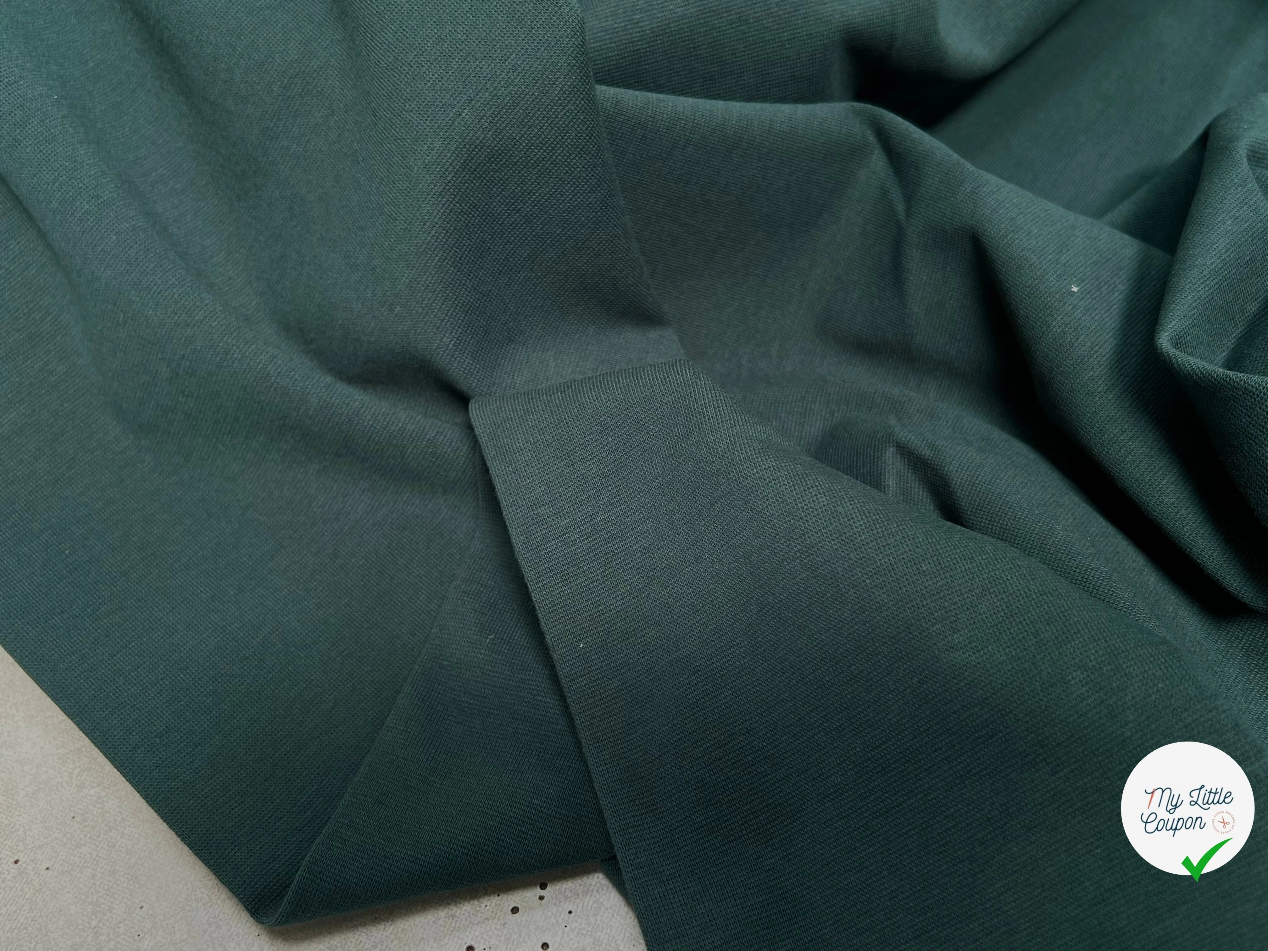 JERSEY COTON 2% ÉLASTHANNE TUBULAIRE 70CM CÔTE 1X1 SAPIN - My Little Coupon