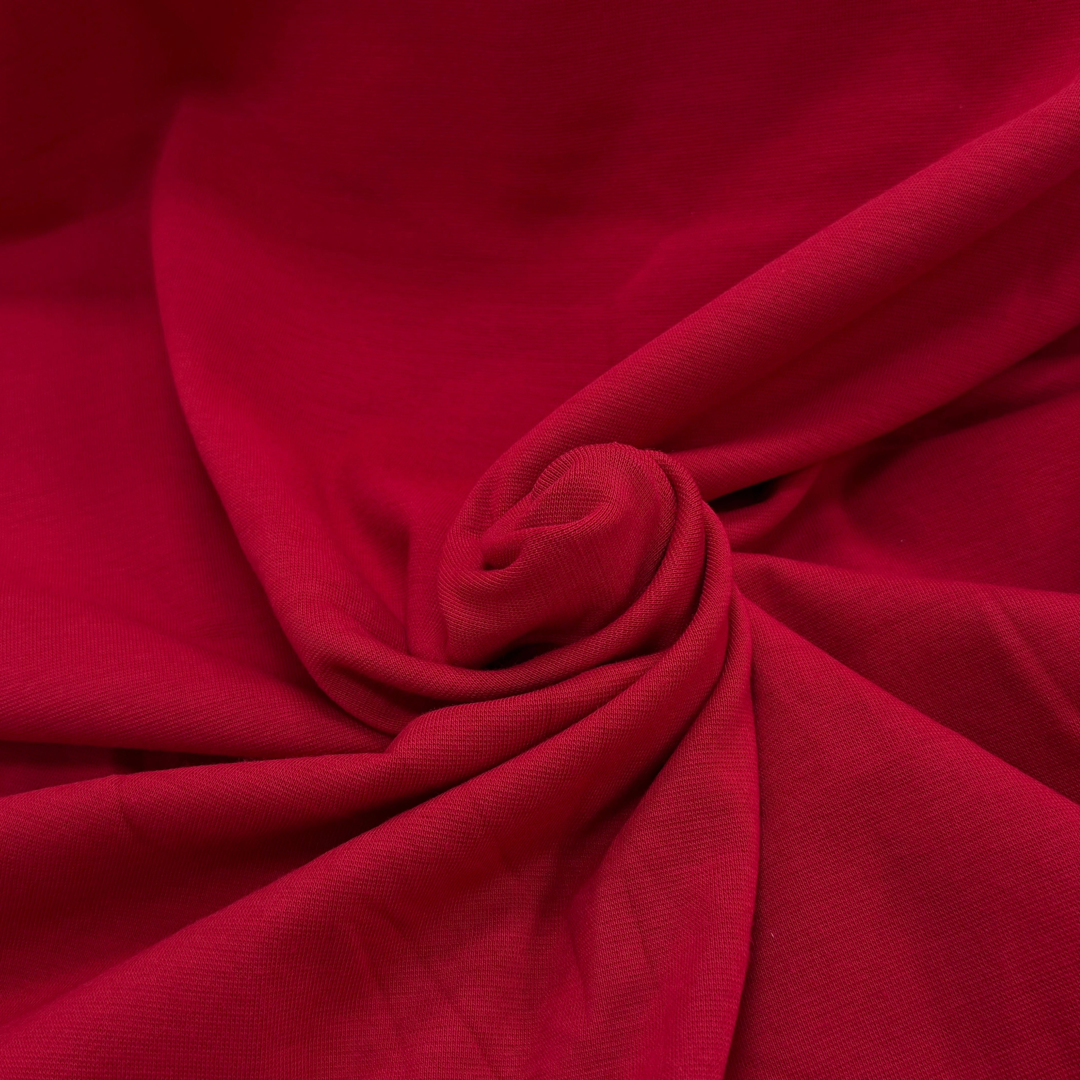 JERSEY COTON 2% ÉLASTHANNE TUBULAIRE 70CM CÔTE 1X1 SAWI RED - My Little Coupon