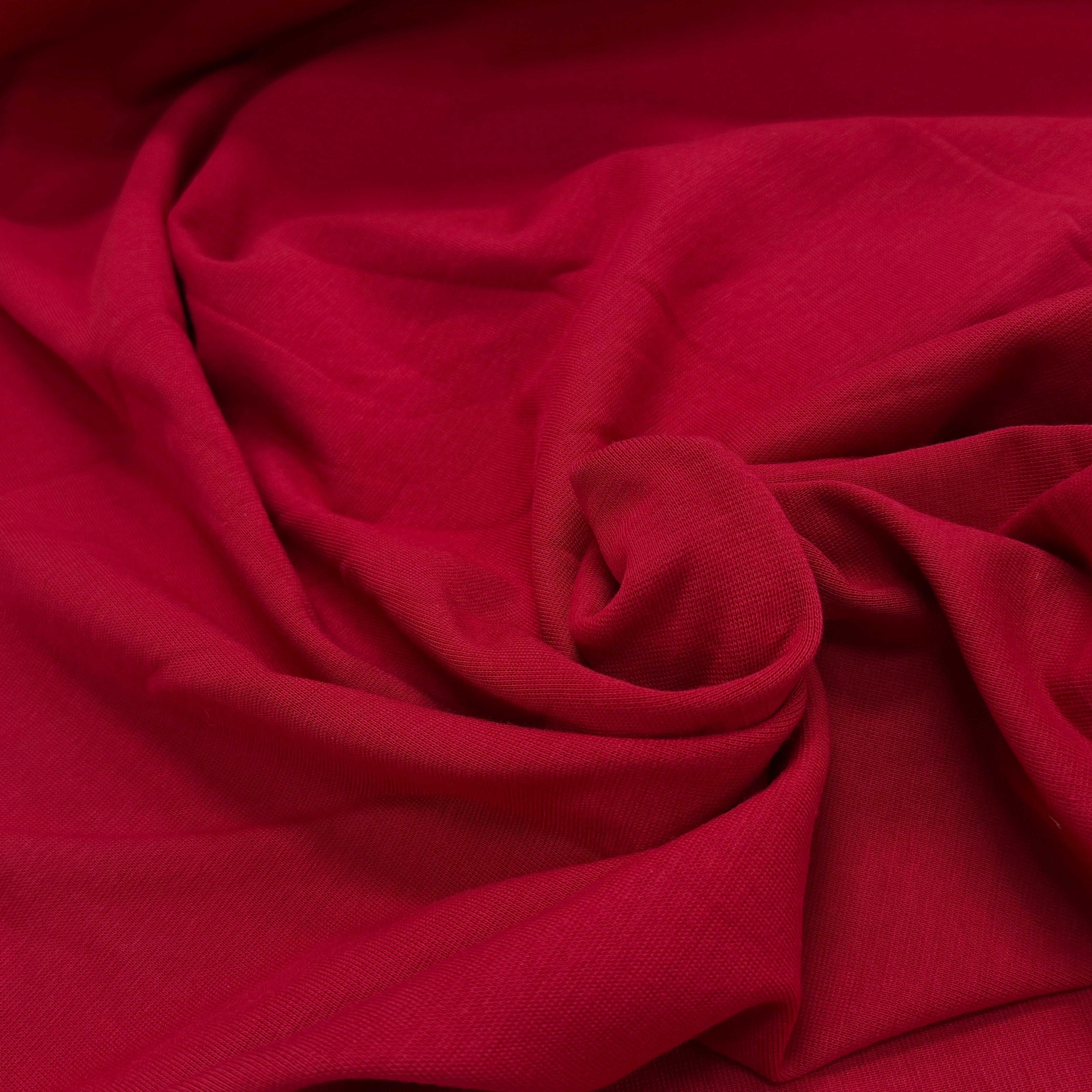 JERSEY COTON 2% ÉLASTHANNE TUBULAIRE 70CM CÔTE 1X1 SAWI RED - My Little Coupon