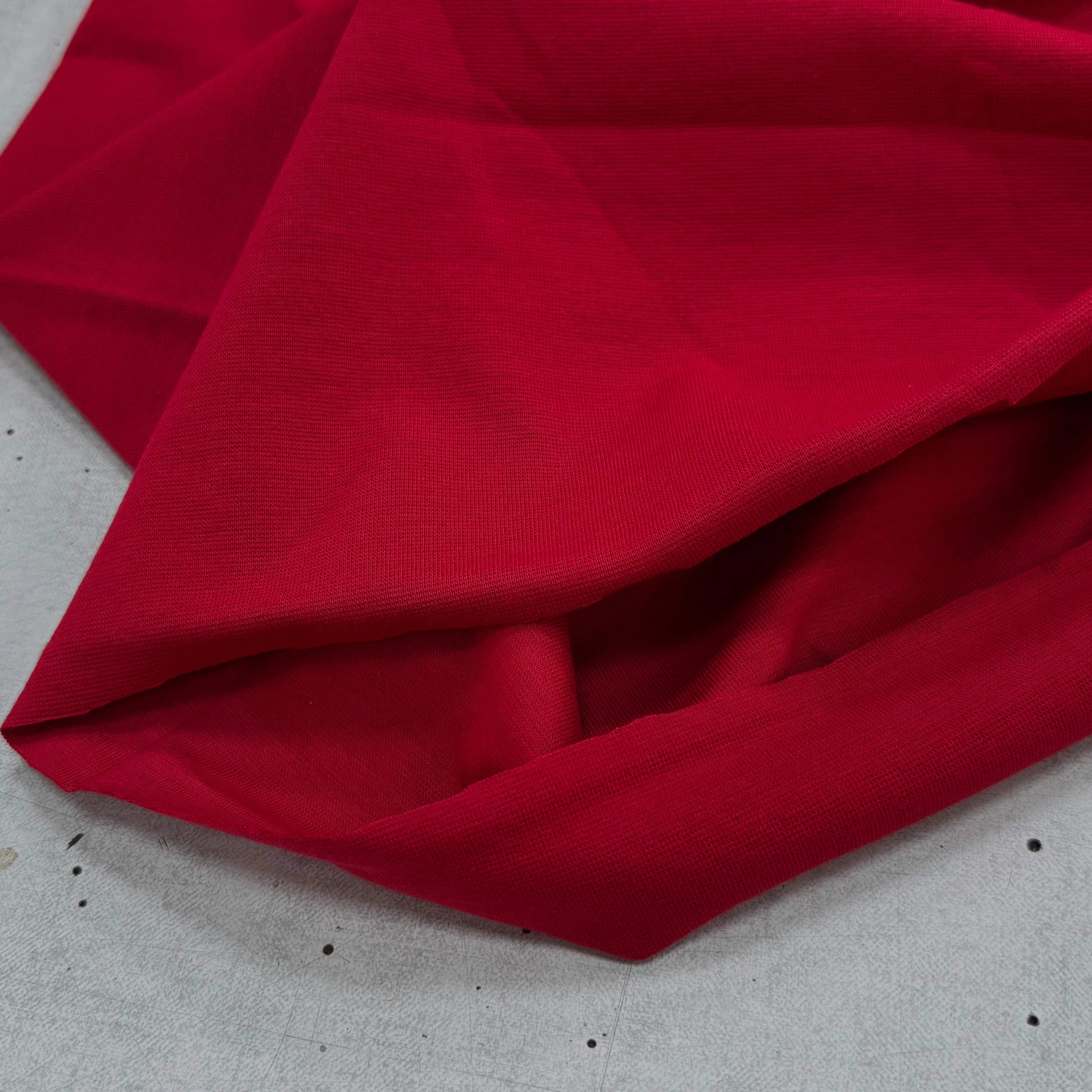 JERSEY COTON 2% ÉLASTHANNE TUBULAIRE 70CM CÔTE 1X1 SAWI RED - My Little Coupon