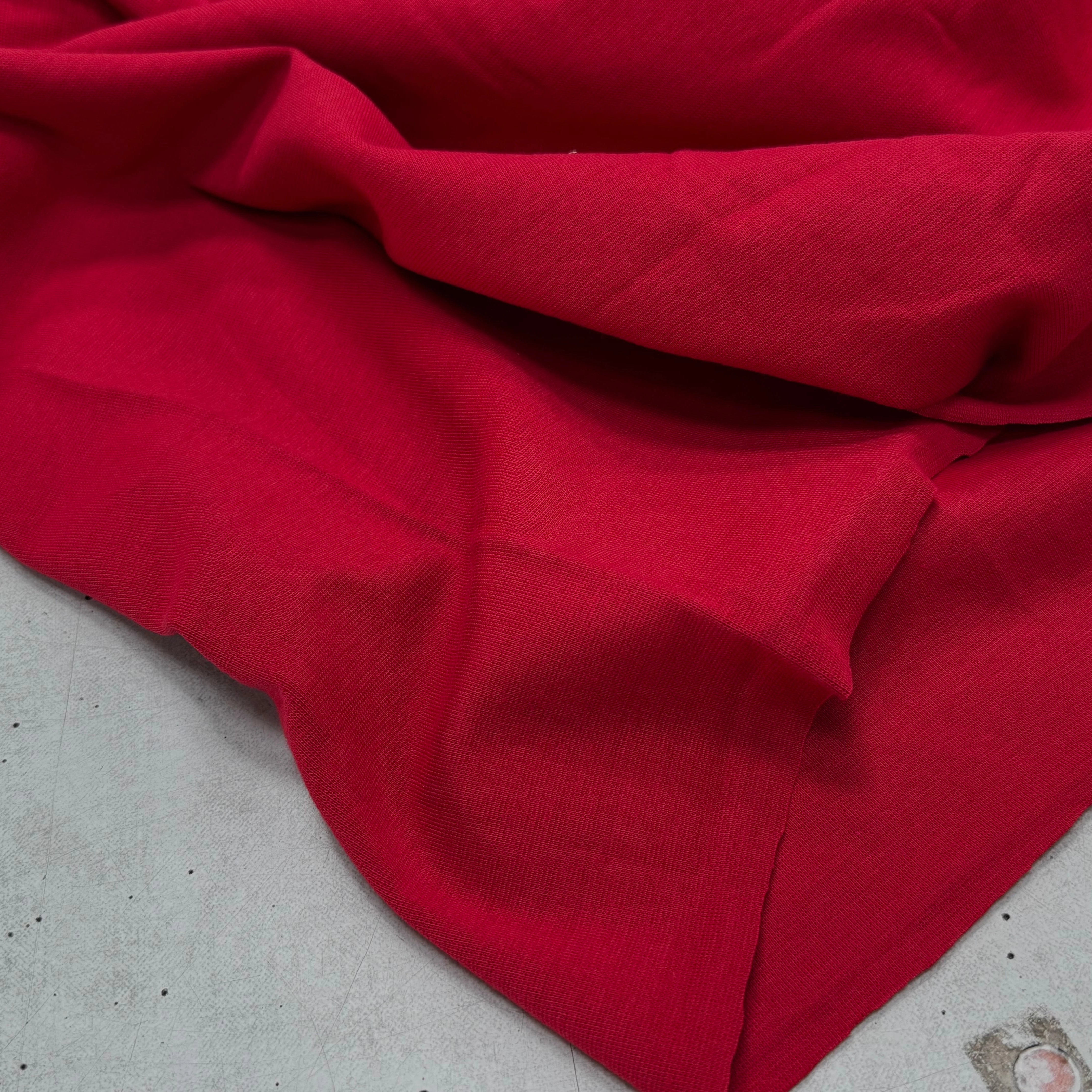 JERSEY COTON 2% ÉLASTHANNE TUBULAIRE 70CM CÔTE 1X1 SAWI RED - My Little Coupon
