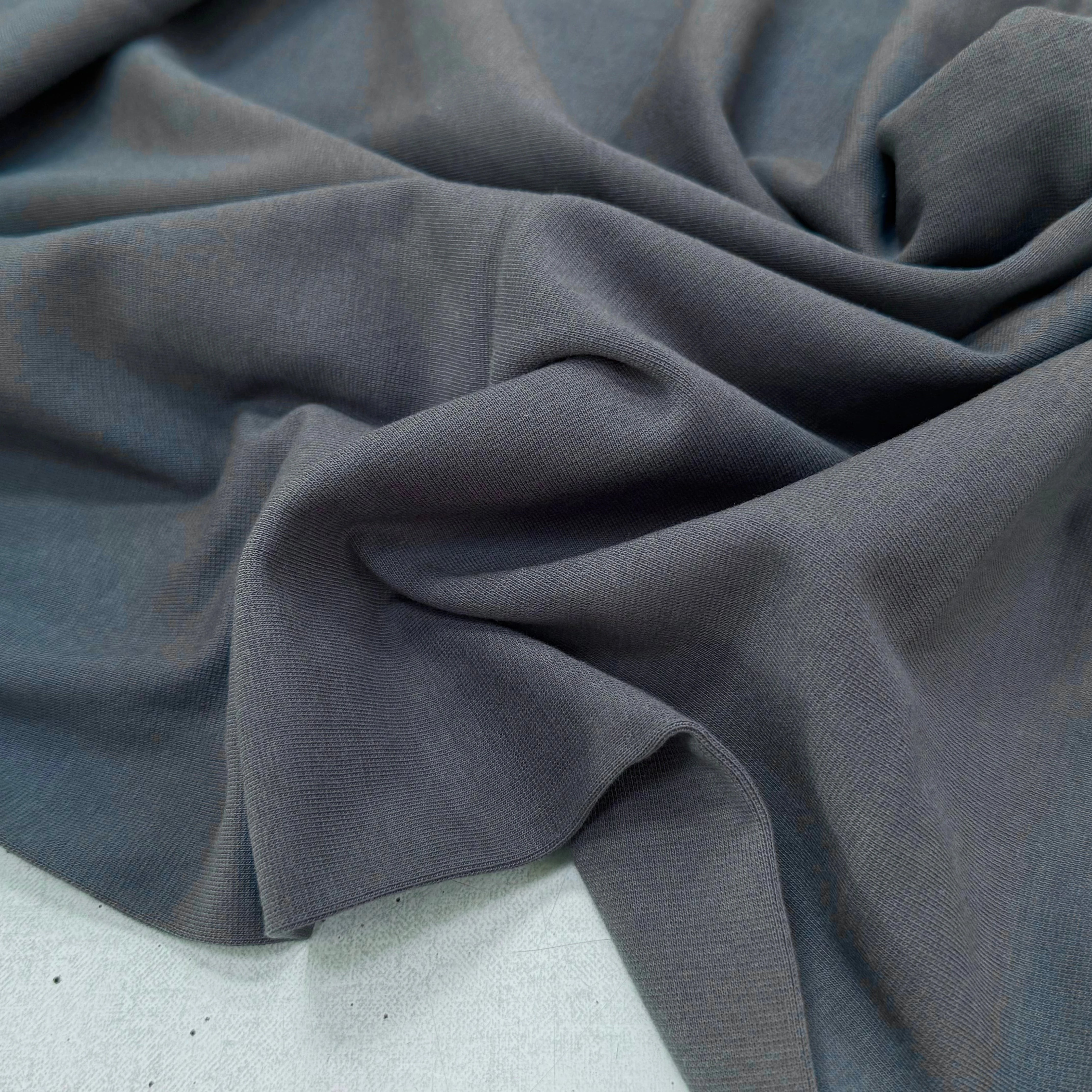 JERSEY COTON 2% ÉLASTHANNE TUBULAIRE 70CM CÔTE 1X1 UNI GRIS - My Little Coupon