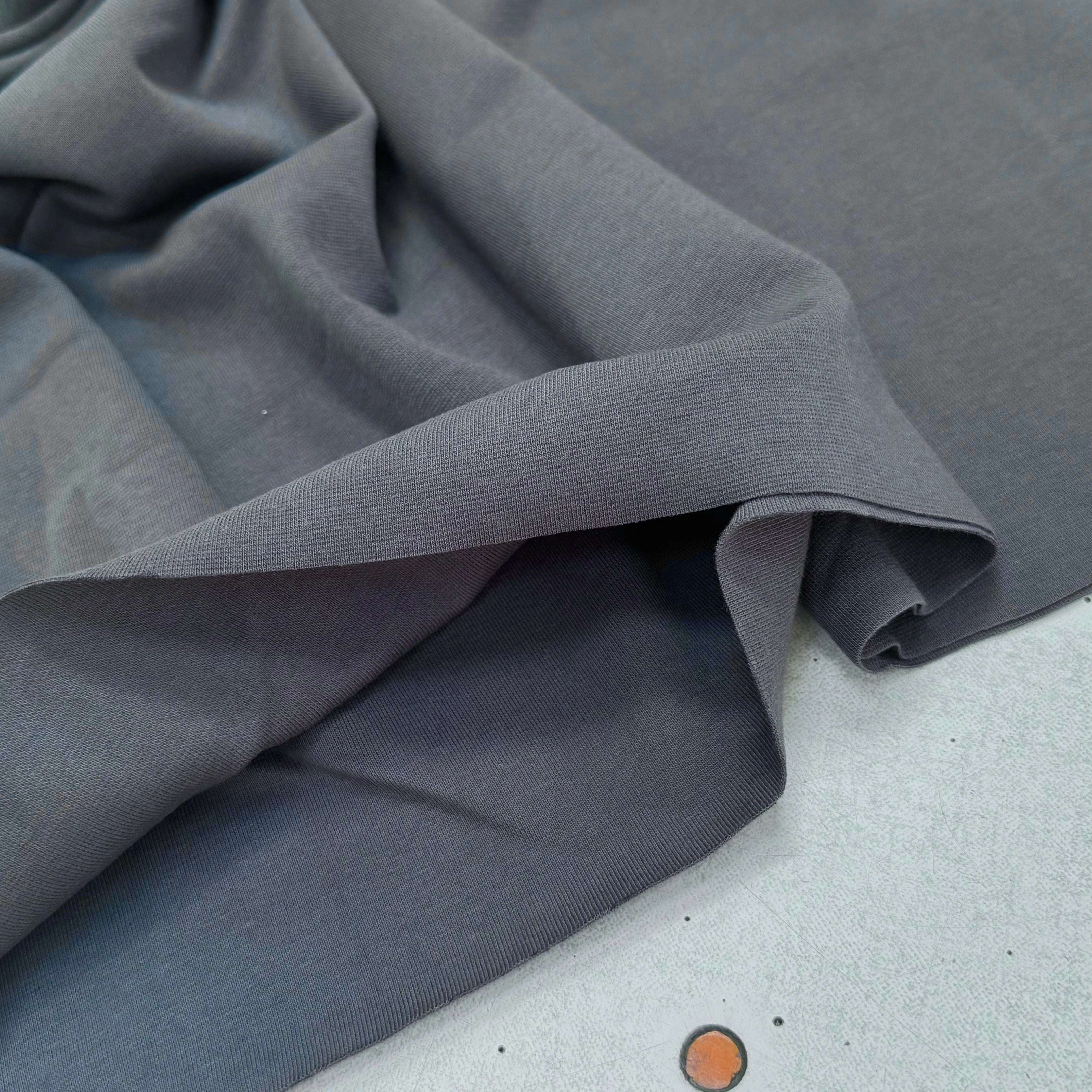 JERSEY COTON 2% ÉLASTHANNE TUBULAIRE 70CM CÔTE 1X1 UNI GRIS - My Little Coupon
