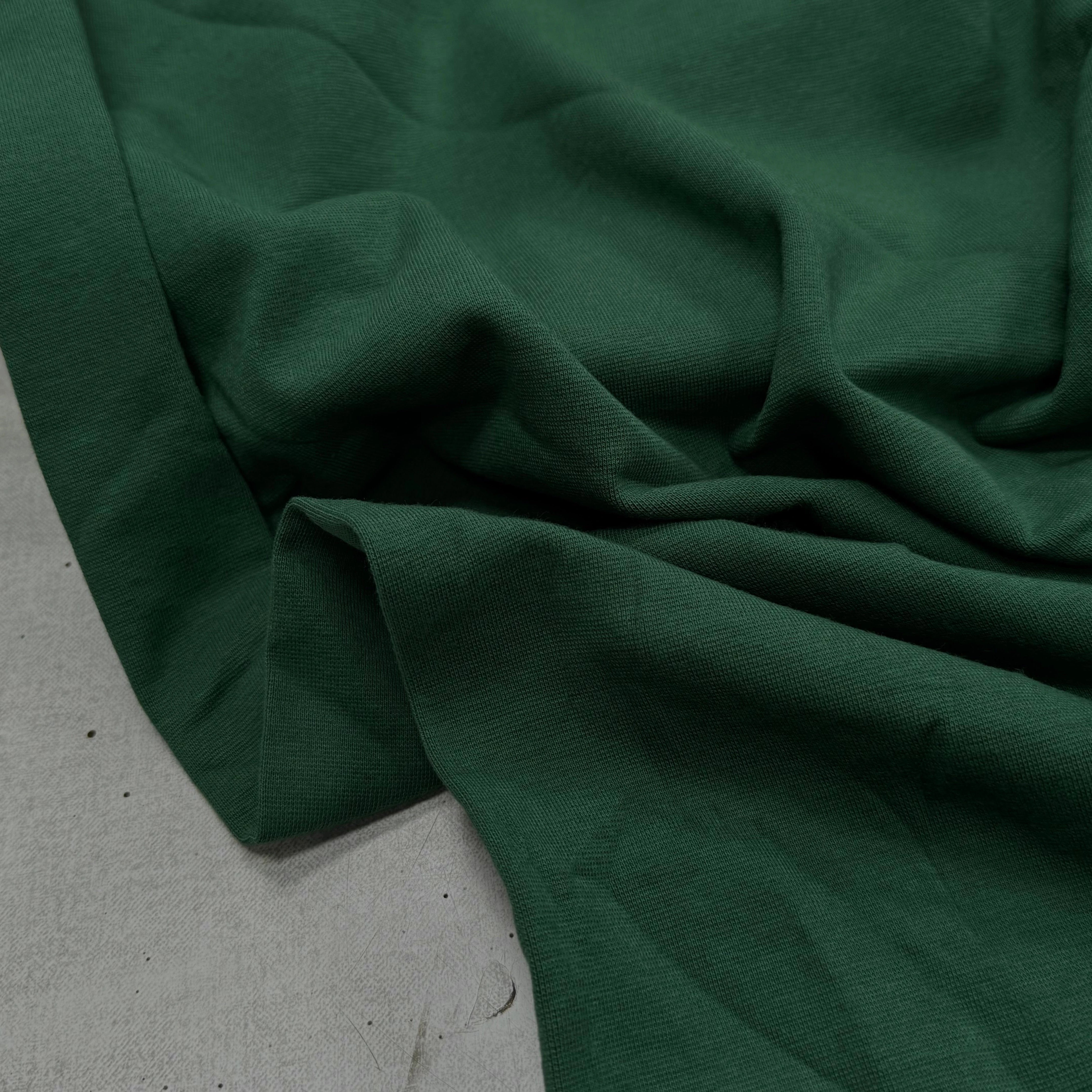 JERSEY COTON 2% ÉLASTHANNE TUBULAIRE 70CM CÔTE 1X1 VERT FONCÉ CAMUSET - My Little Coupon