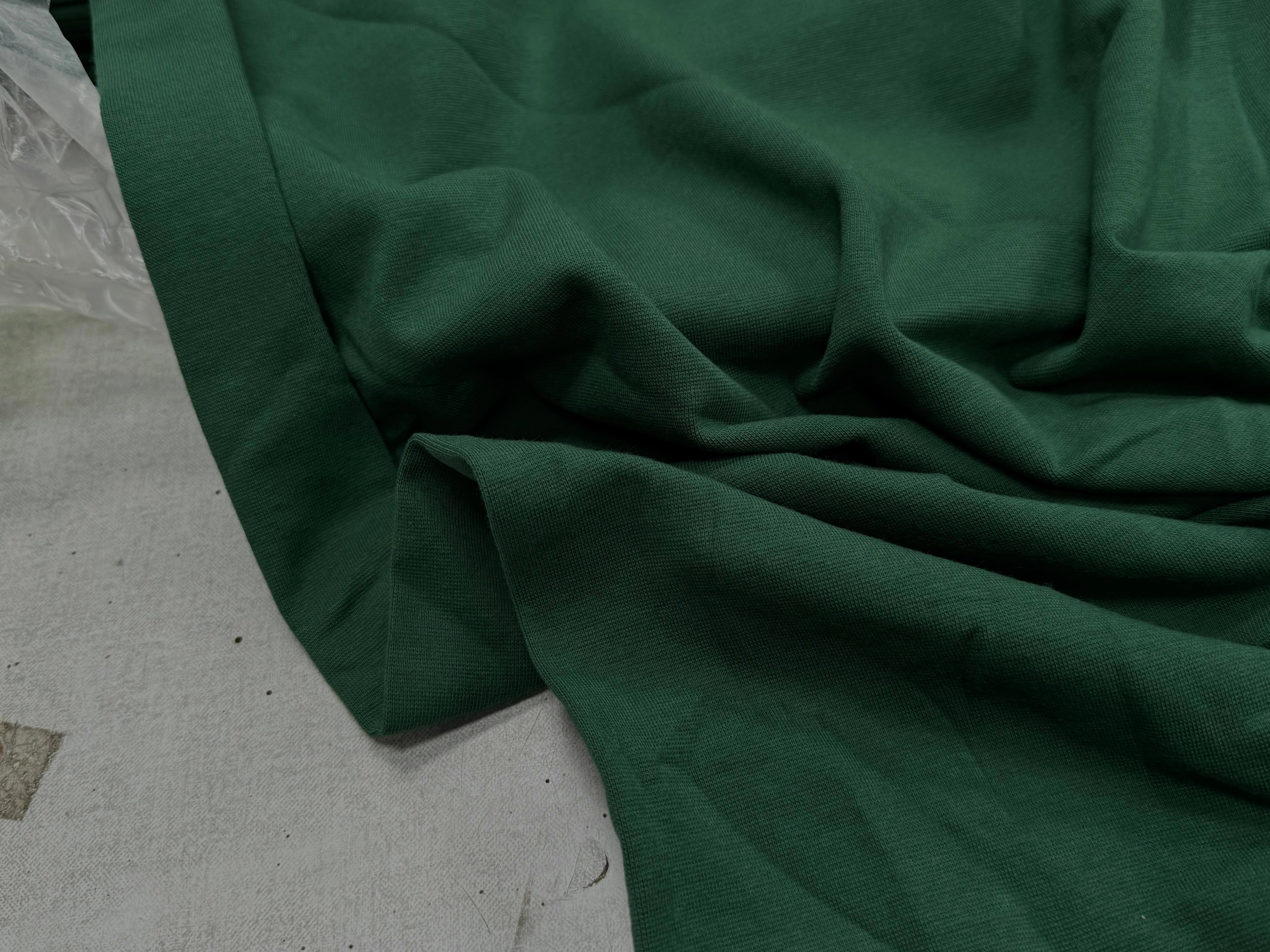 JERSEY COTON 2% ÉLASTHANNE TUBULAIRE 70CM CÔTE 1X1 VERT FONCÉ CAMUSET - My Little Coupon