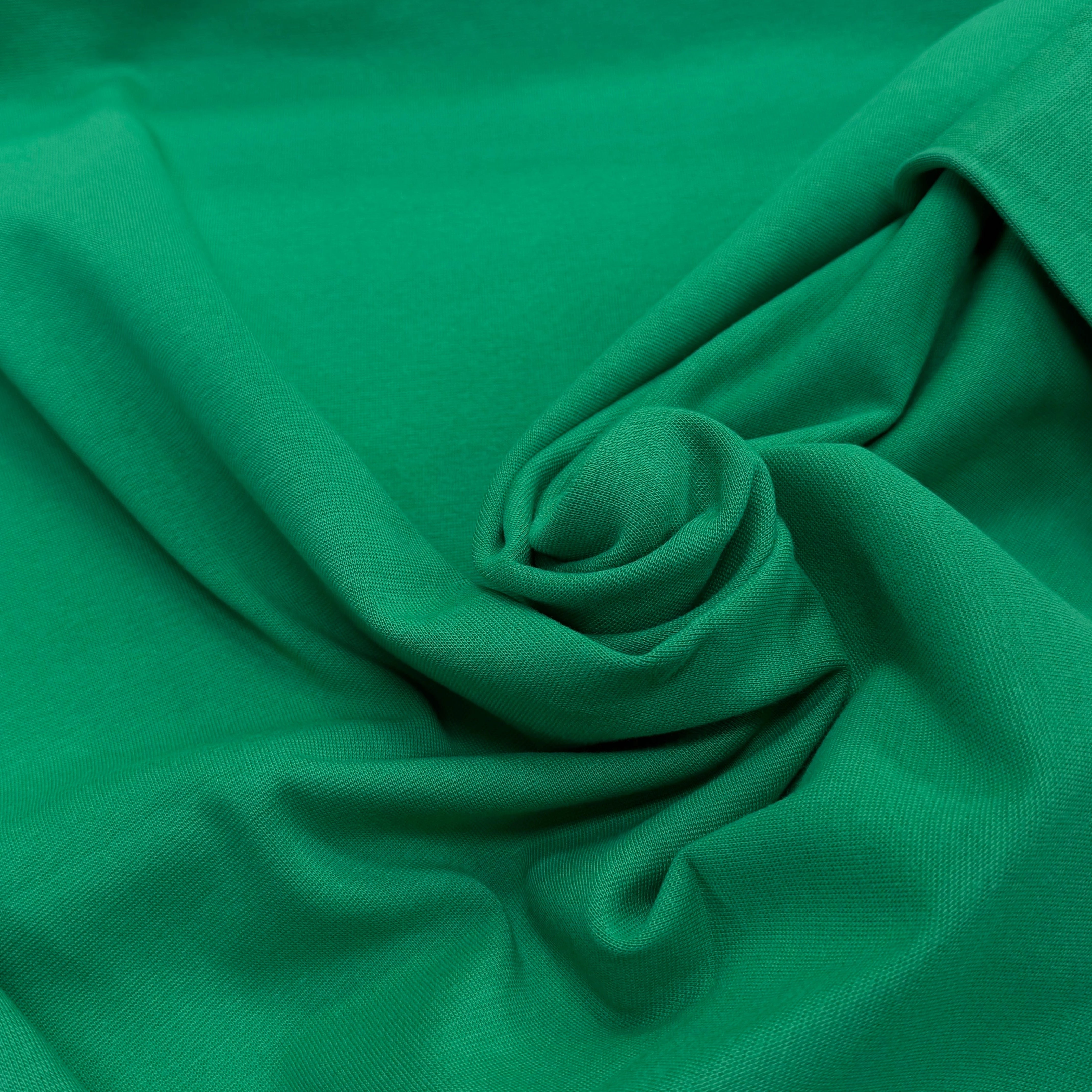 JERSEY COTON 2% ÉLASTHANNE TUBULAIRE 70CM CÔTE 1X1 VERT FOREZ - My Little Coupon