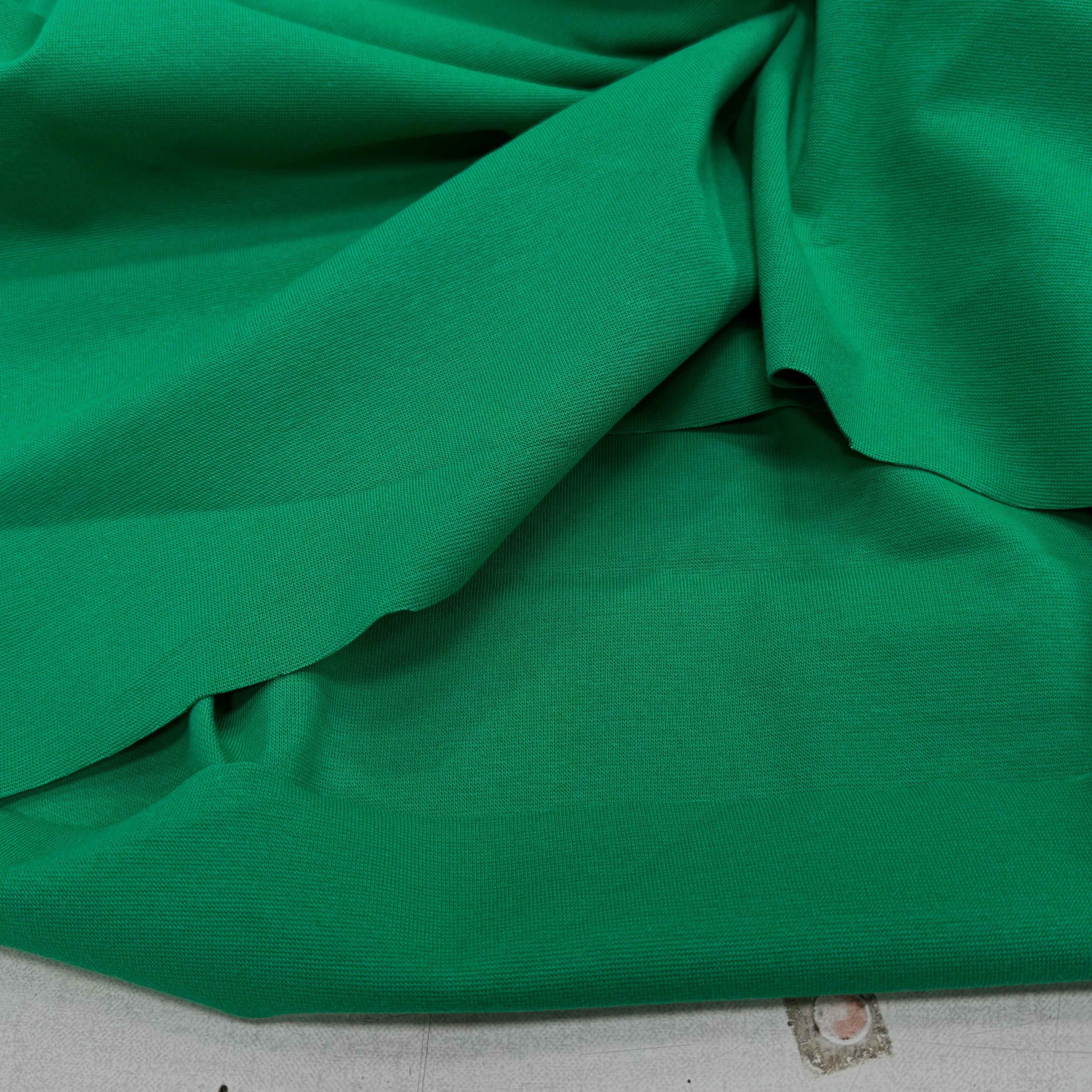 JERSEY COTON 2% ÉLASTHANNE TUBULAIRE 70CM CÔTE 1X1 VERT FOREZ - My Little Coupon