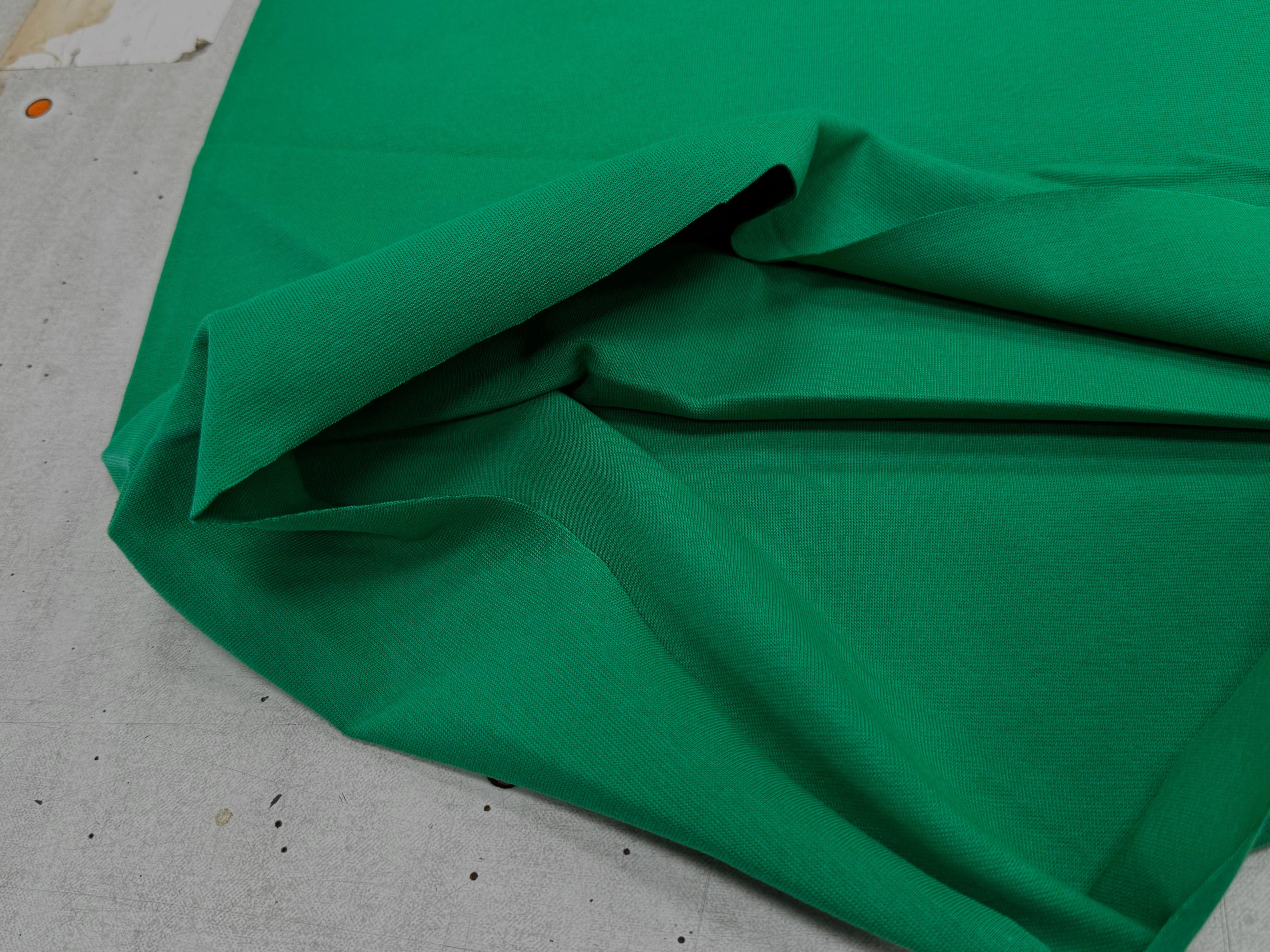JERSEY COTON 2% ÉLASTHANNE TUBULAIRE 70CM CÔTE 1X1 VERT FOREZ - My Little Coupon