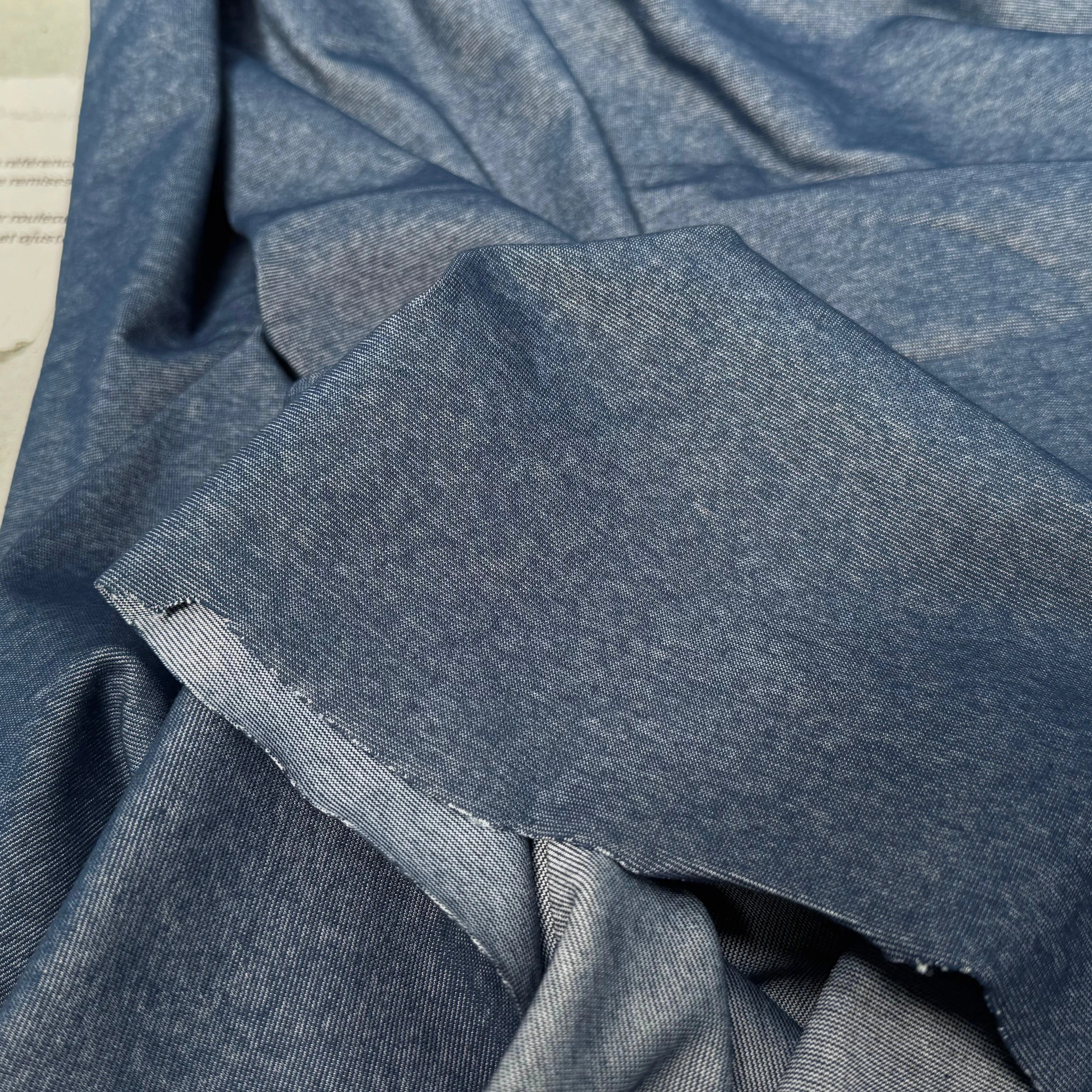 JERSEY COTON 2% ÉLASTHANNE TUBULAIRE 70CM CÔTE 1X1 VICTORY BLUE - My Little Coupon