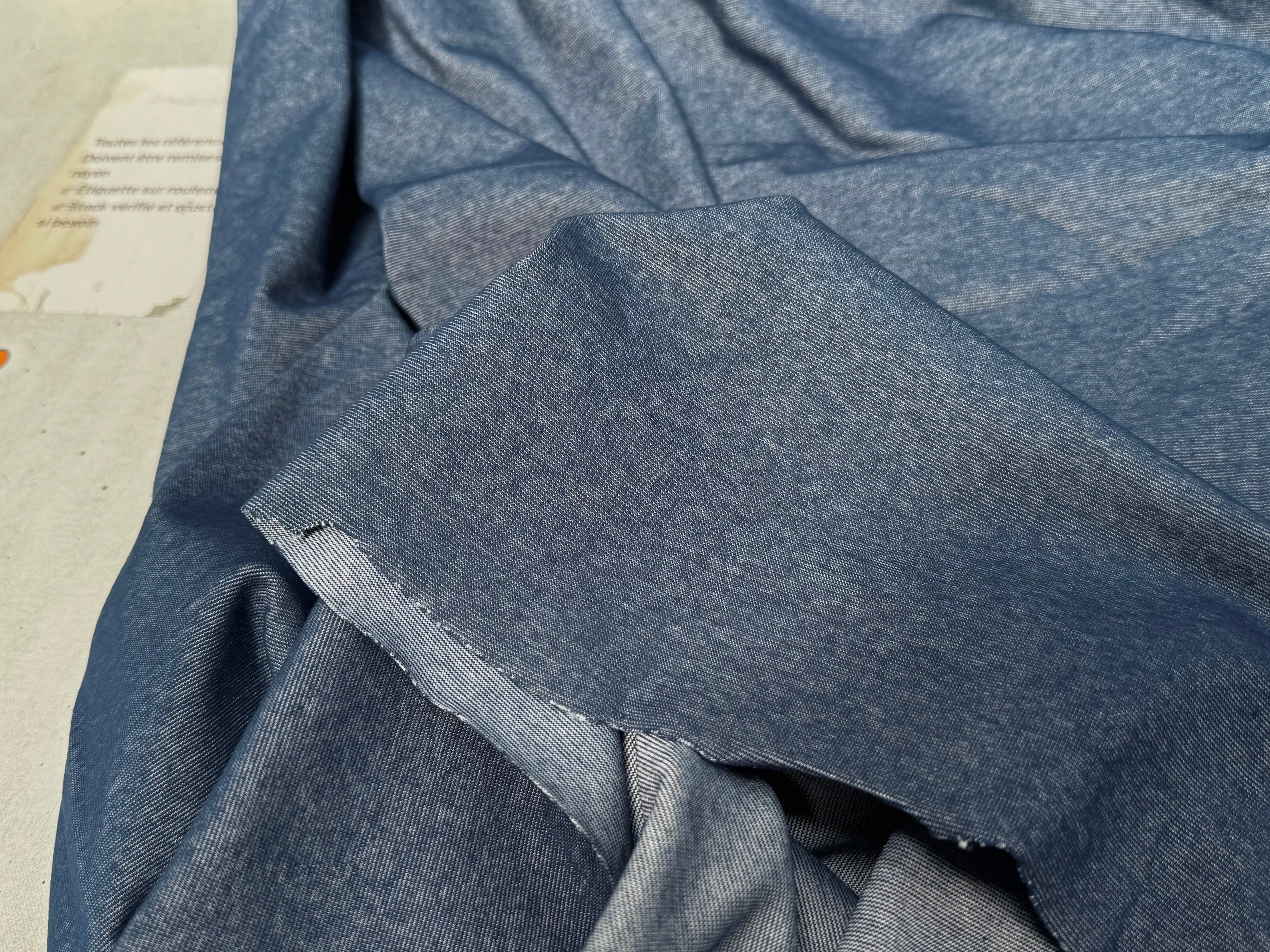 JERSEY COTON 2% ÉLASTHANNE TUBULAIRE 70CM CÔTE 1X1 VICTORY BLUE - My Little Coupon